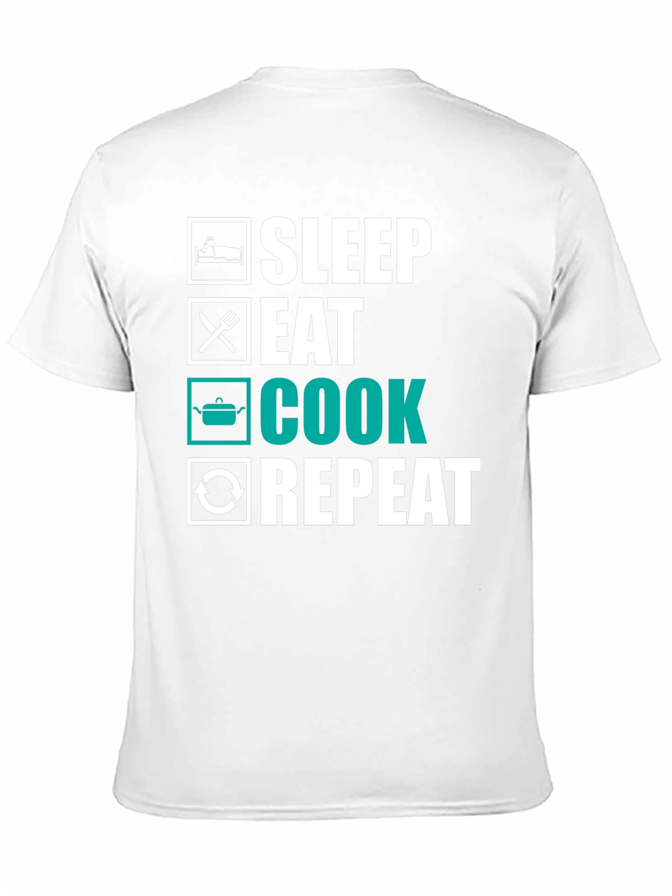 Sleep Eat Cook Repeat T-Shirt - Funny Foodie Tee