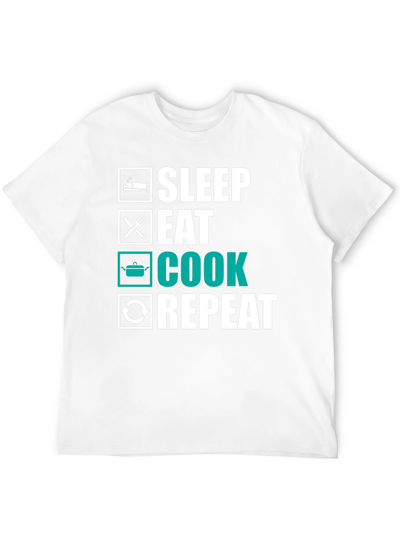 Sleep Eat Cook Repeat T-Shirt - Funny Foodie Tee