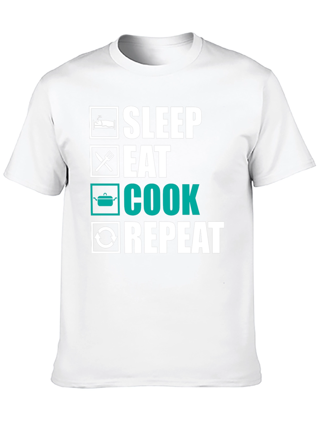 Sleep Eat Cook Repeat T-Shirt - Funny Foodie Tee