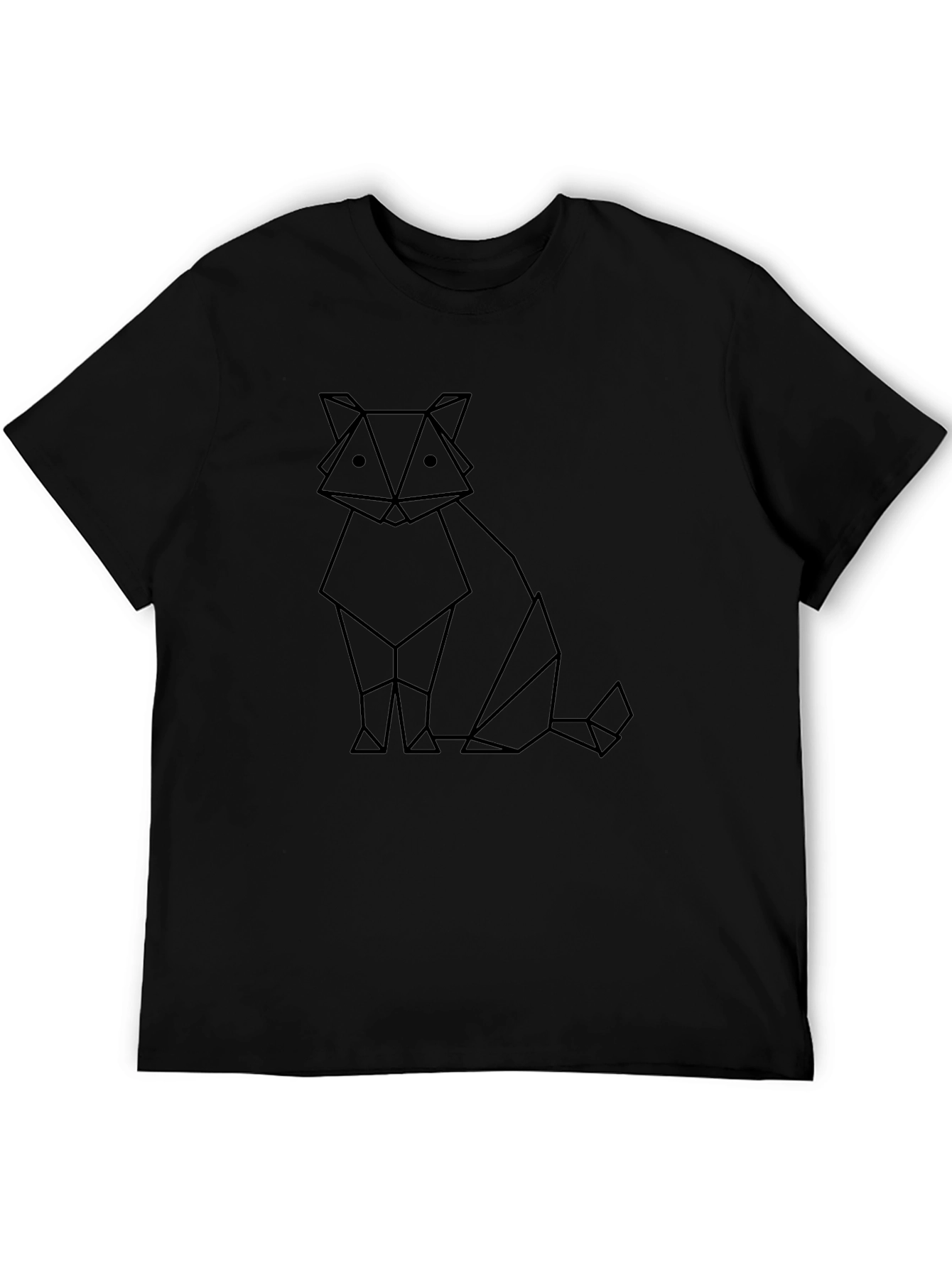 Origami Cat T-Shirt - Geometric Style