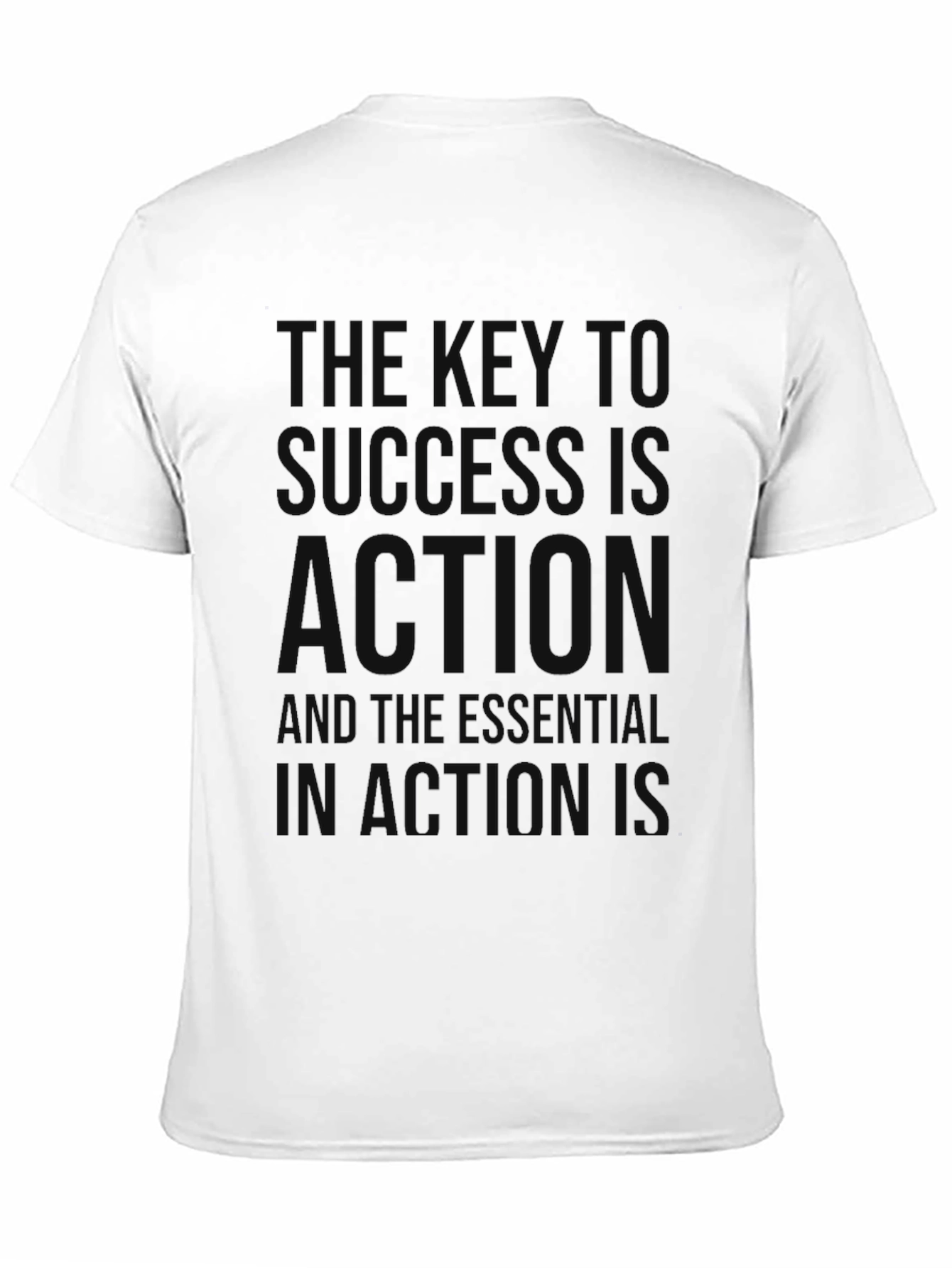 Motivational Black T-Shirt: Key to Success is Action