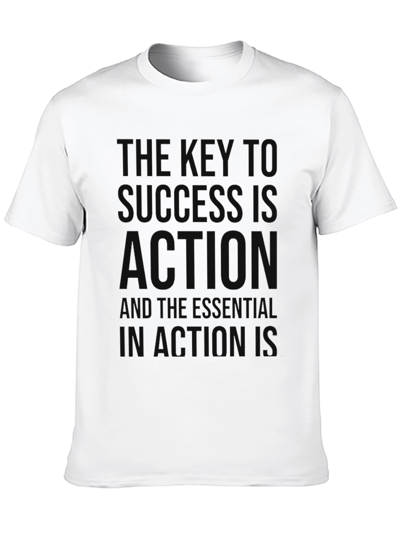 Motivational Black T-Shirt: Key to Success is Action