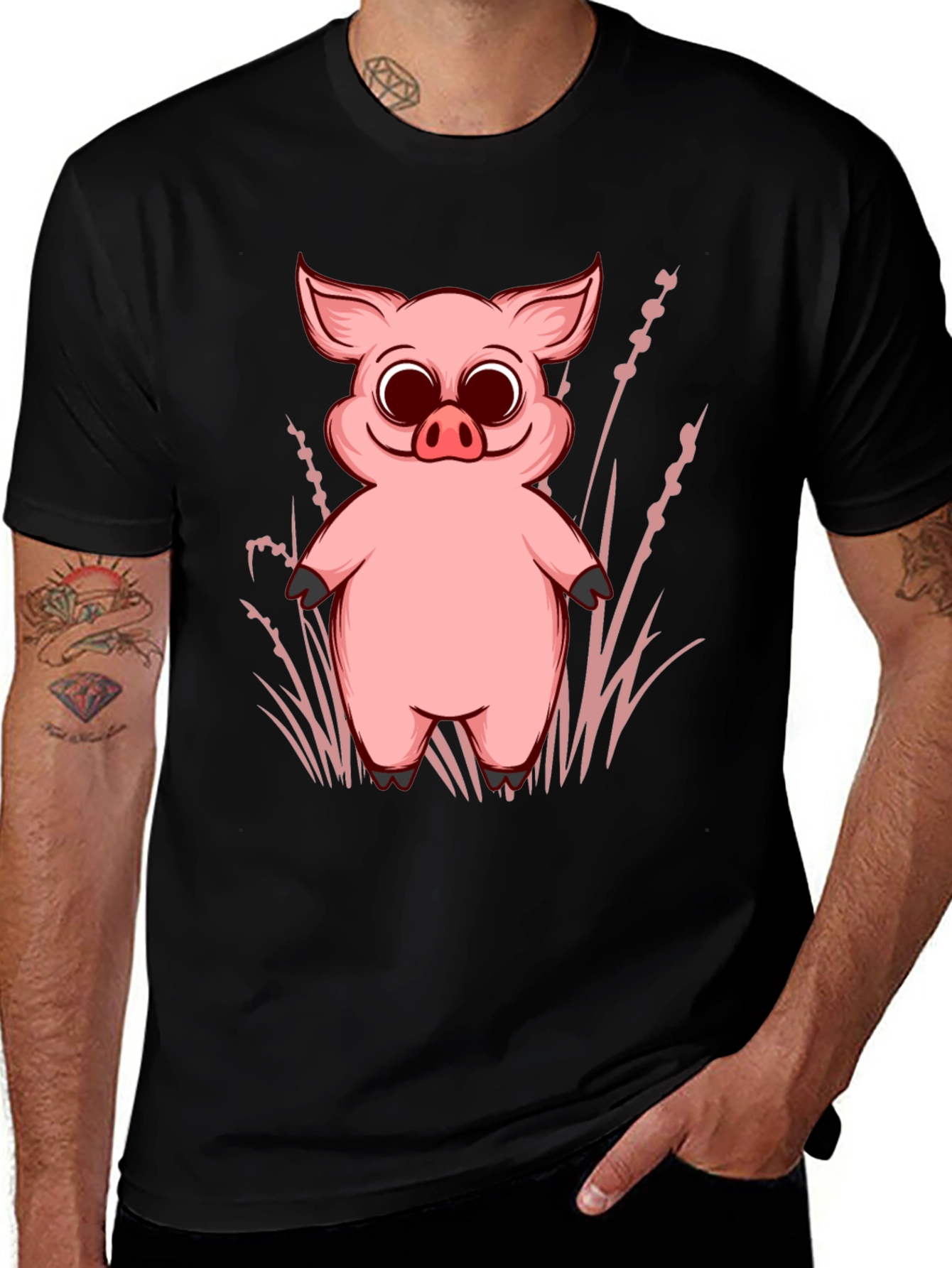 Pig Graphic Tee - Cute Cartoon Piglet Design