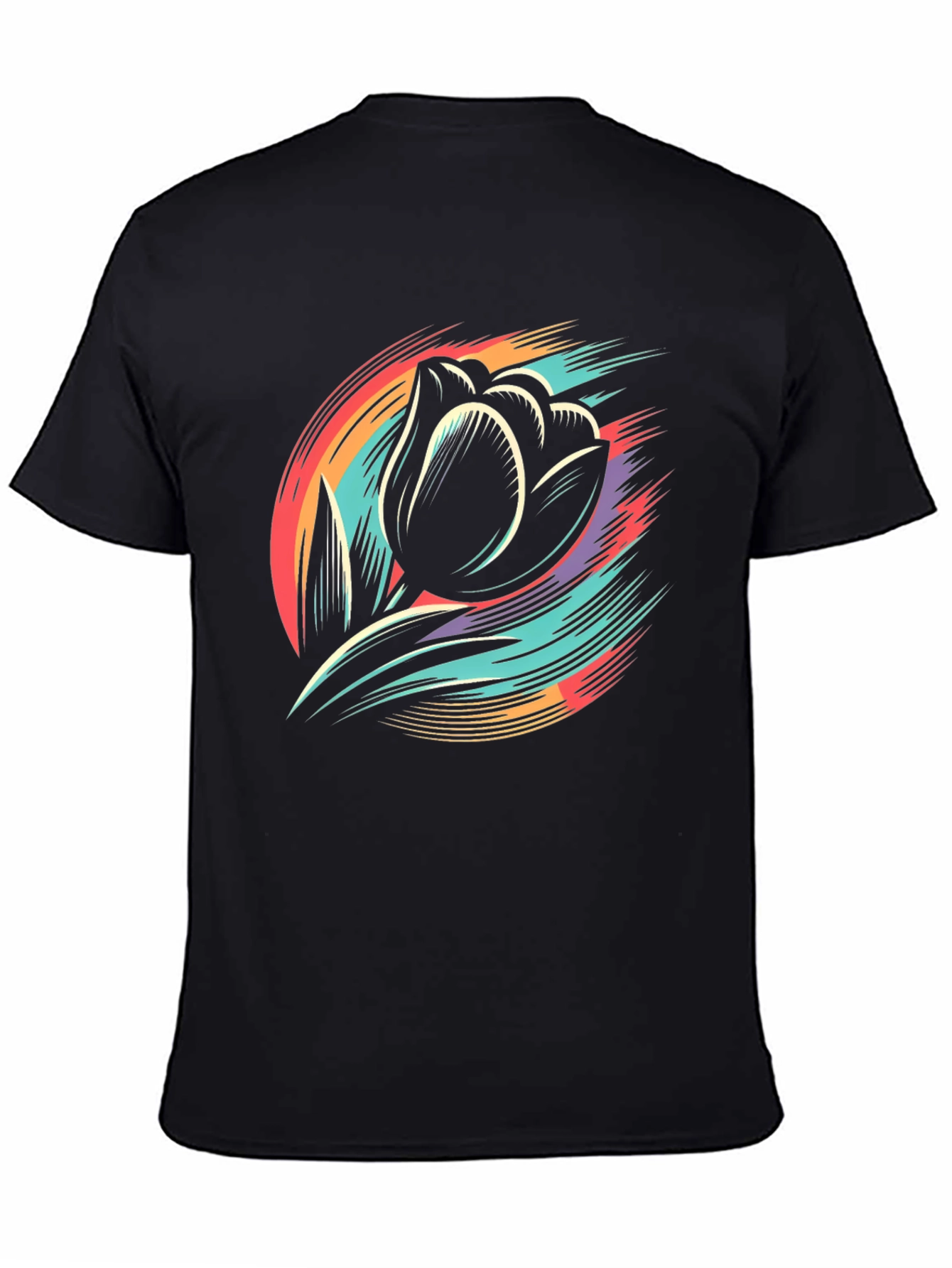 Floral Burst Graphic Tee - Black