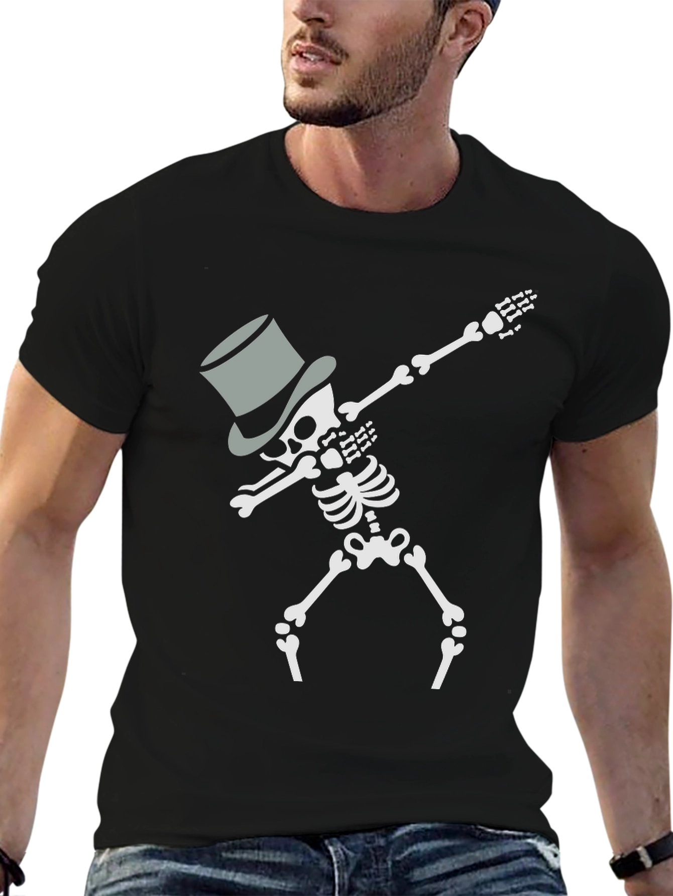 Skeleton Dabbing with Top Hat T-Shirt