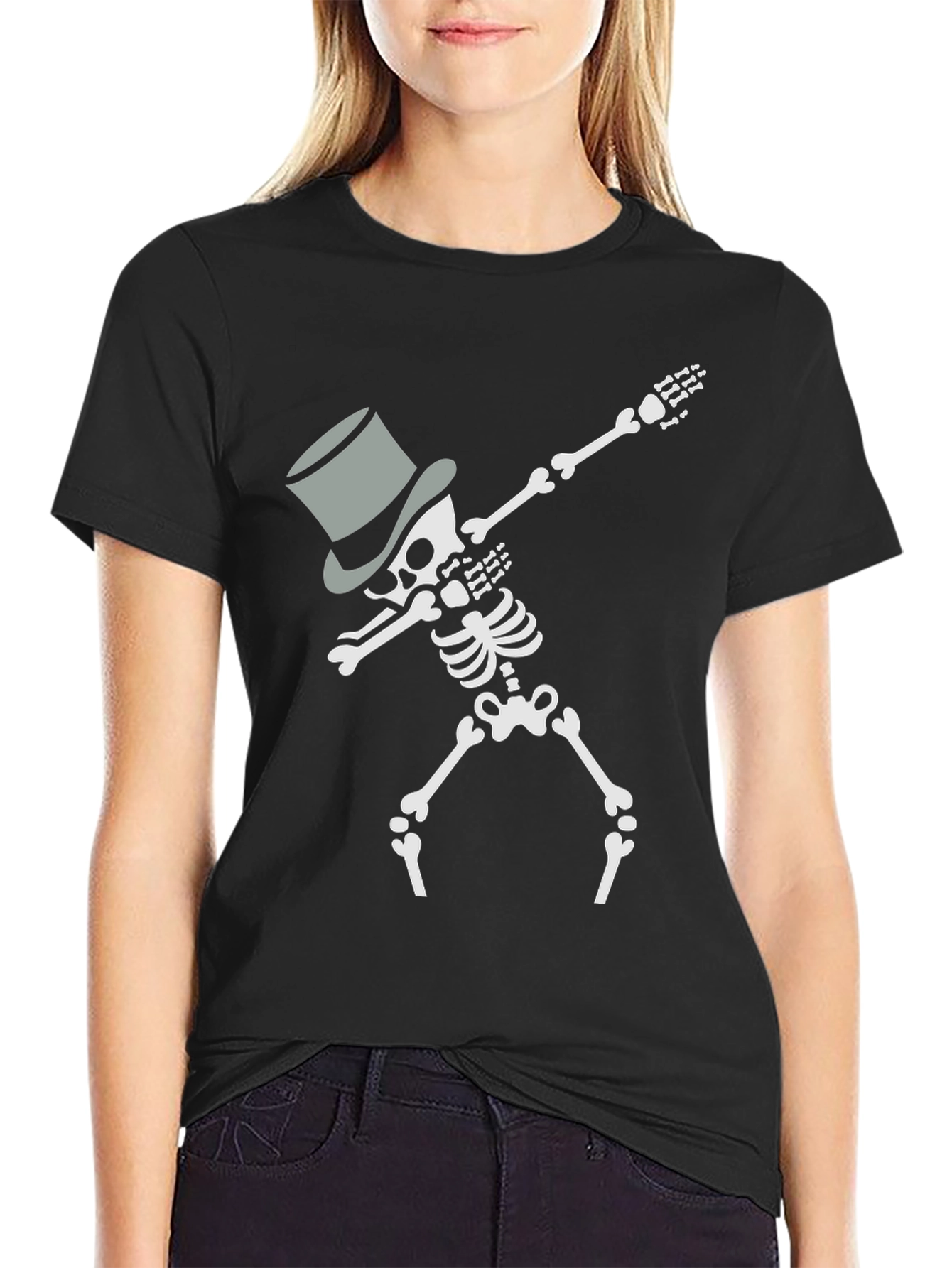 Skeleton Dabbing with Top Hat T-Shirt