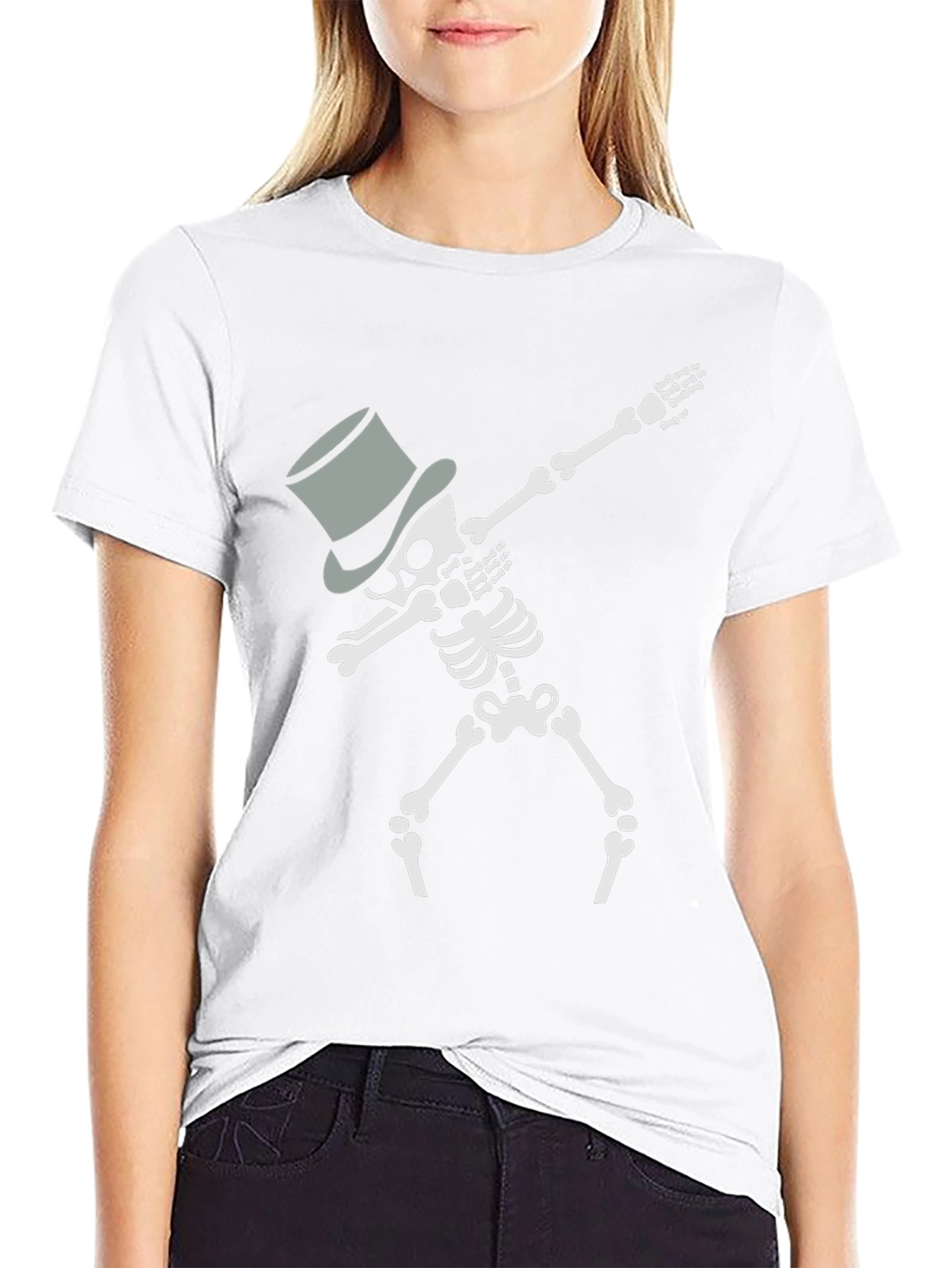 Skeleton Dabbing with Top Hat T-Shirt