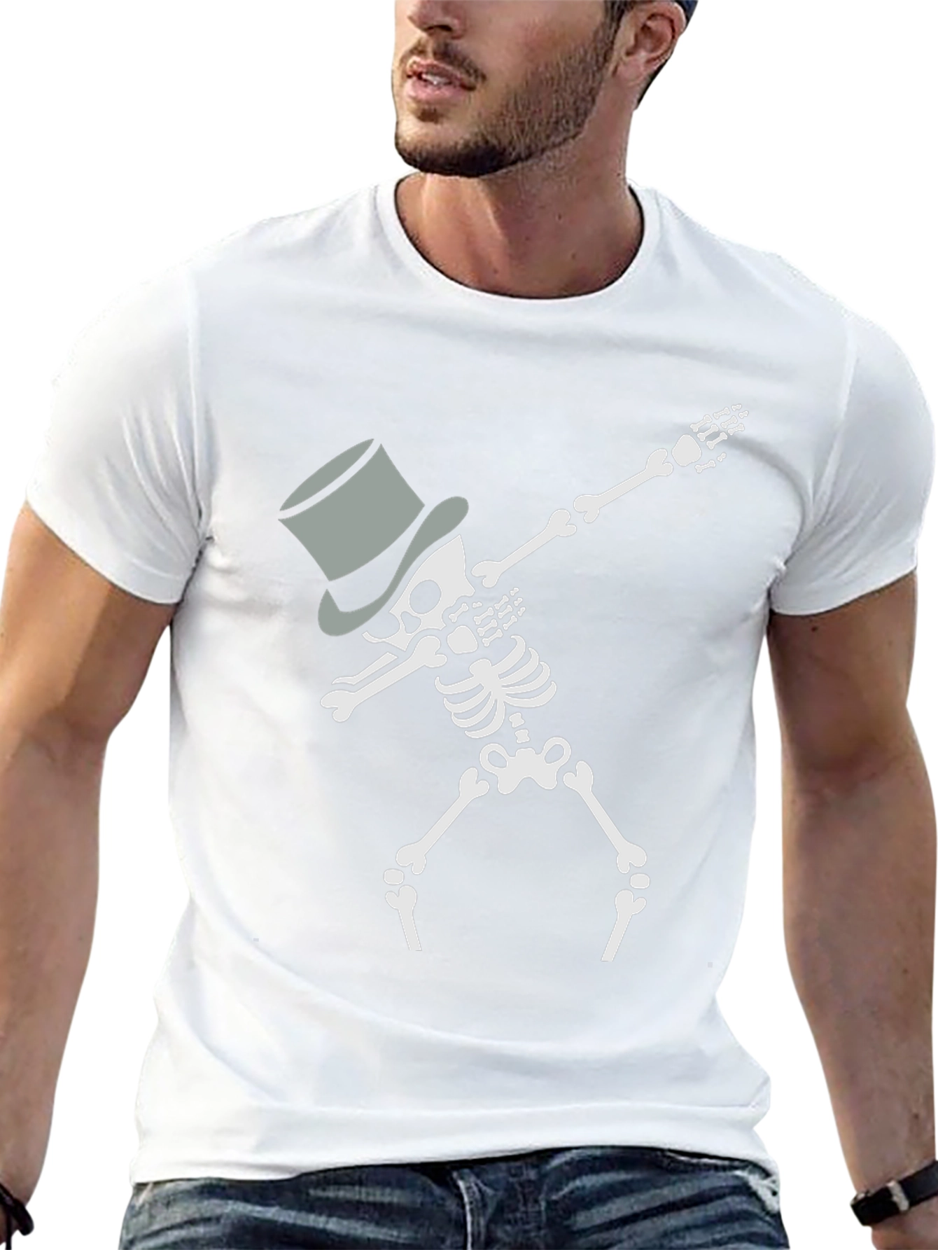 Skeleton Dabbing with Top Hat T-Shirt