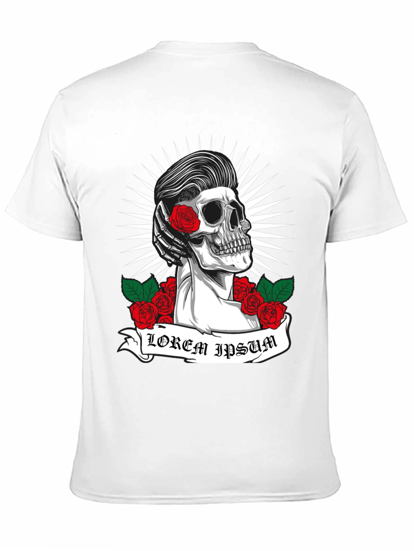 Skull & Roses Graphic Tee - Rockabilly Style