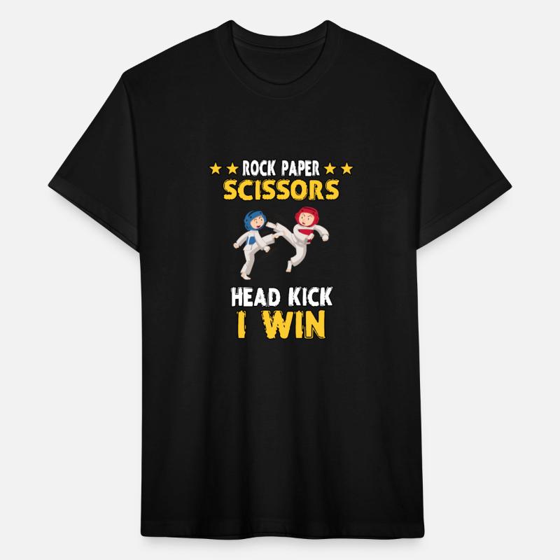 Rock Paper Scissors Head Kick I Win Funny Humor