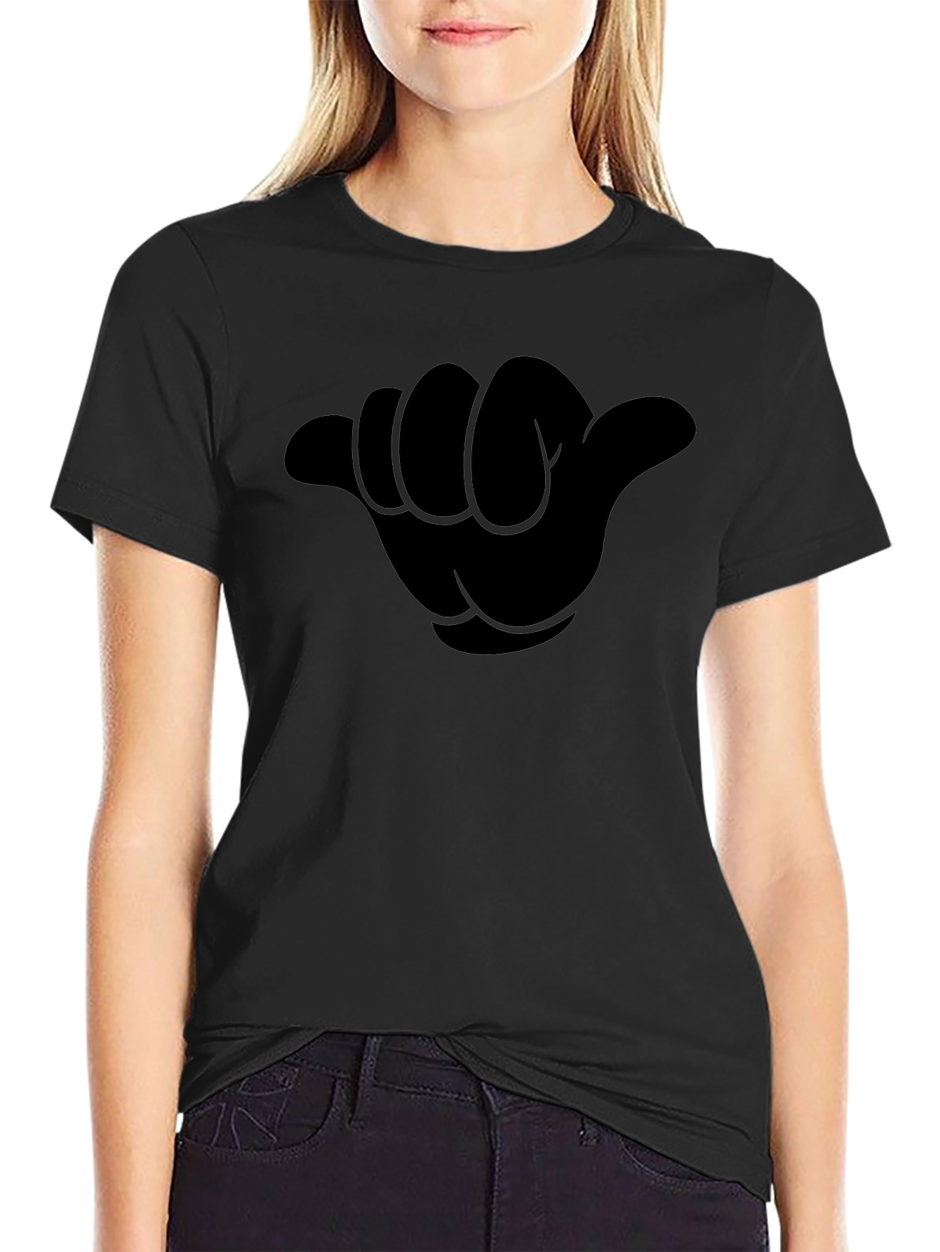 Hang Loose Graphic Tee - Black Casual T-Shirt