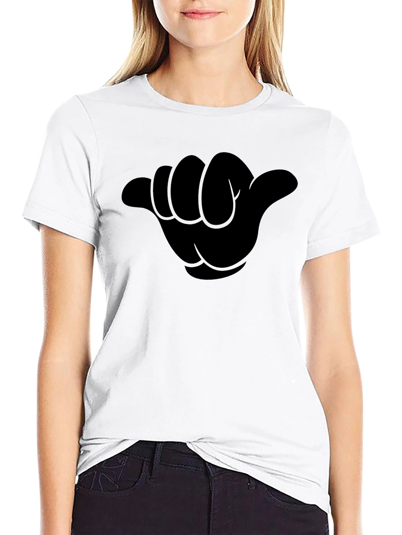 Hang Loose Graphic Tee - Black Casual T-Shirt