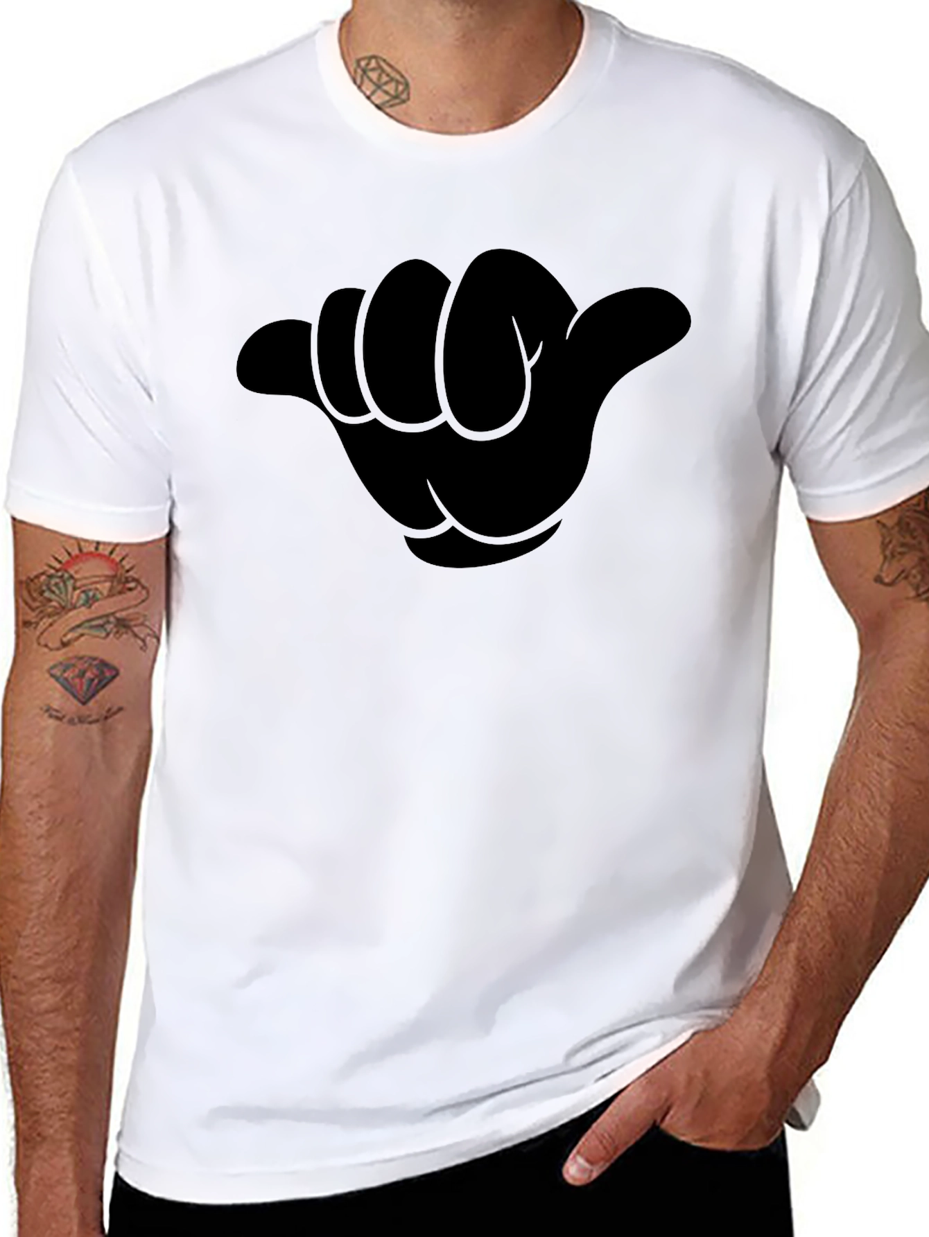 Hang Loose Graphic Tee - Black Casual T-Shirt