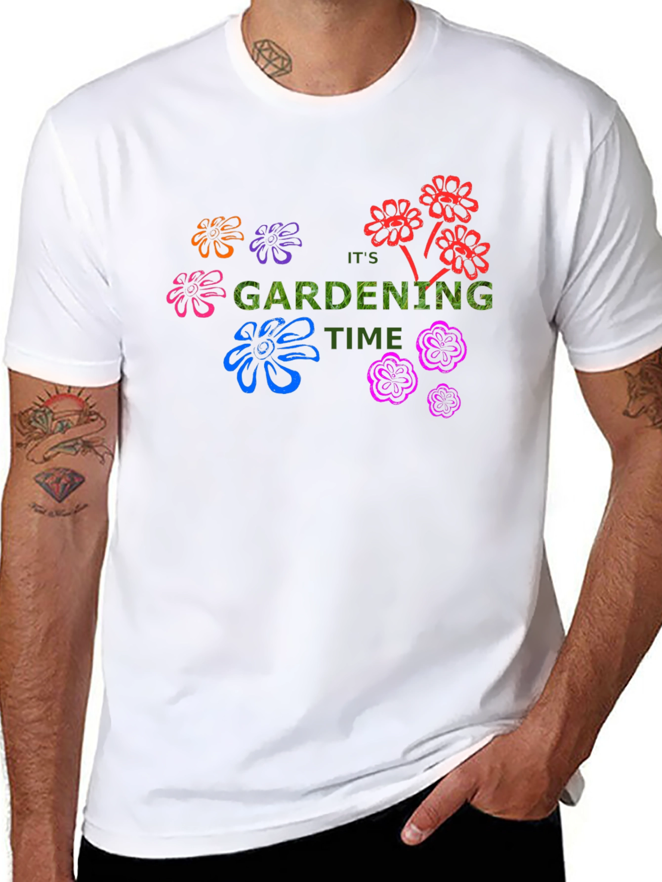 Gardening Time Black T-Shirt