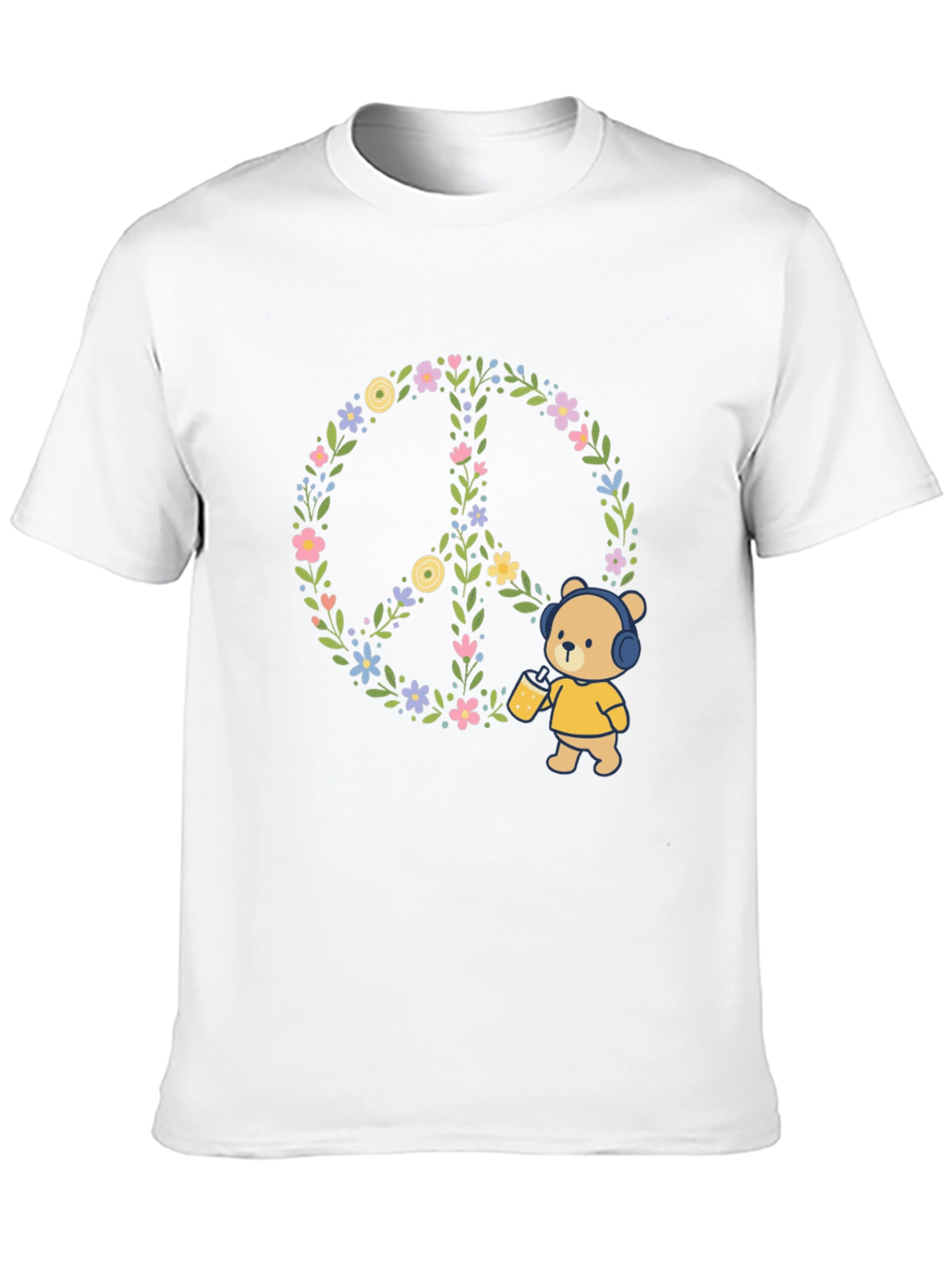 Peace Bear Graphic Tee - Stylish Comfort