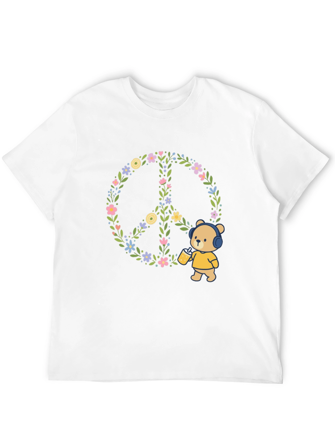 Peace Bear Graphic Tee - Stylish Comfort