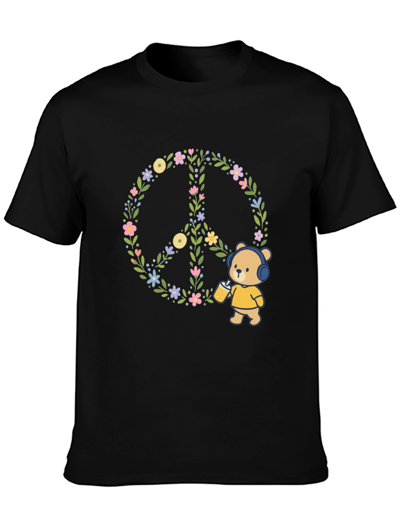 Peace Bear Graphic Tee - Stylish Comfort