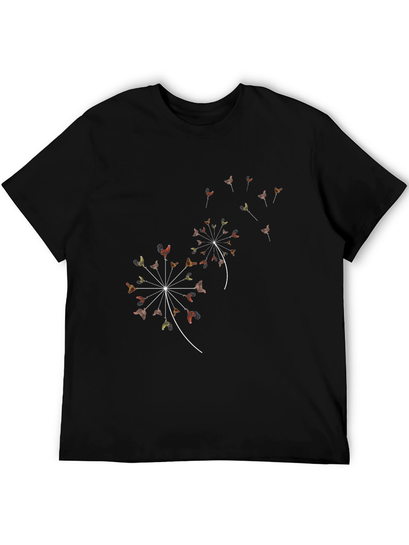 Dandelion Rooster Black T-Shirt