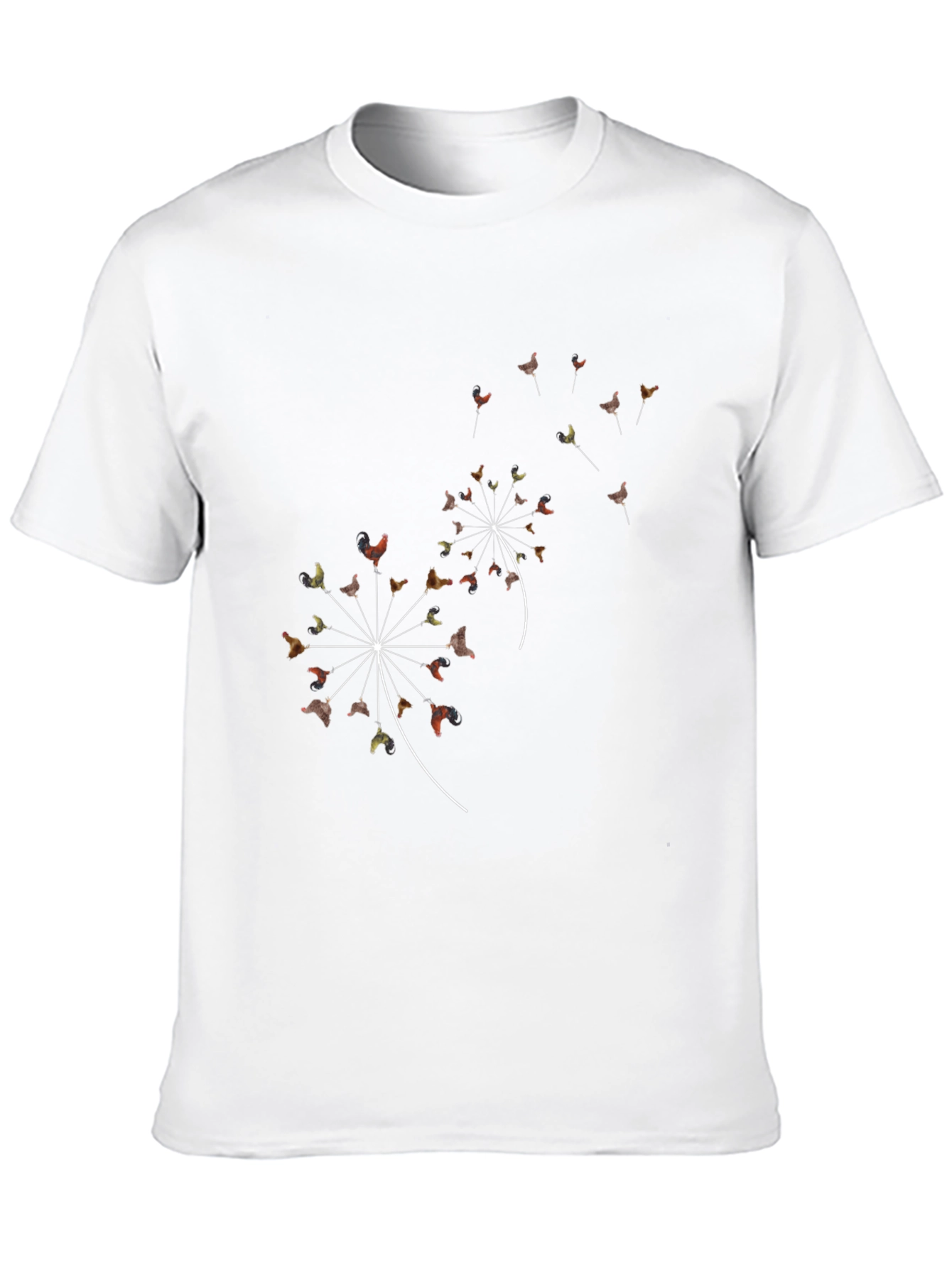 Dandelion Rooster Black T-Shirt