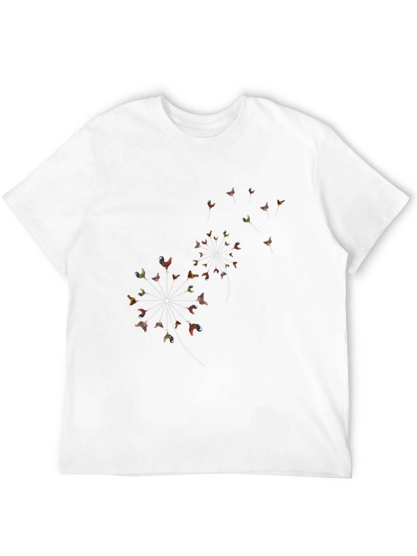 Dandelion Rooster Black T-Shirt