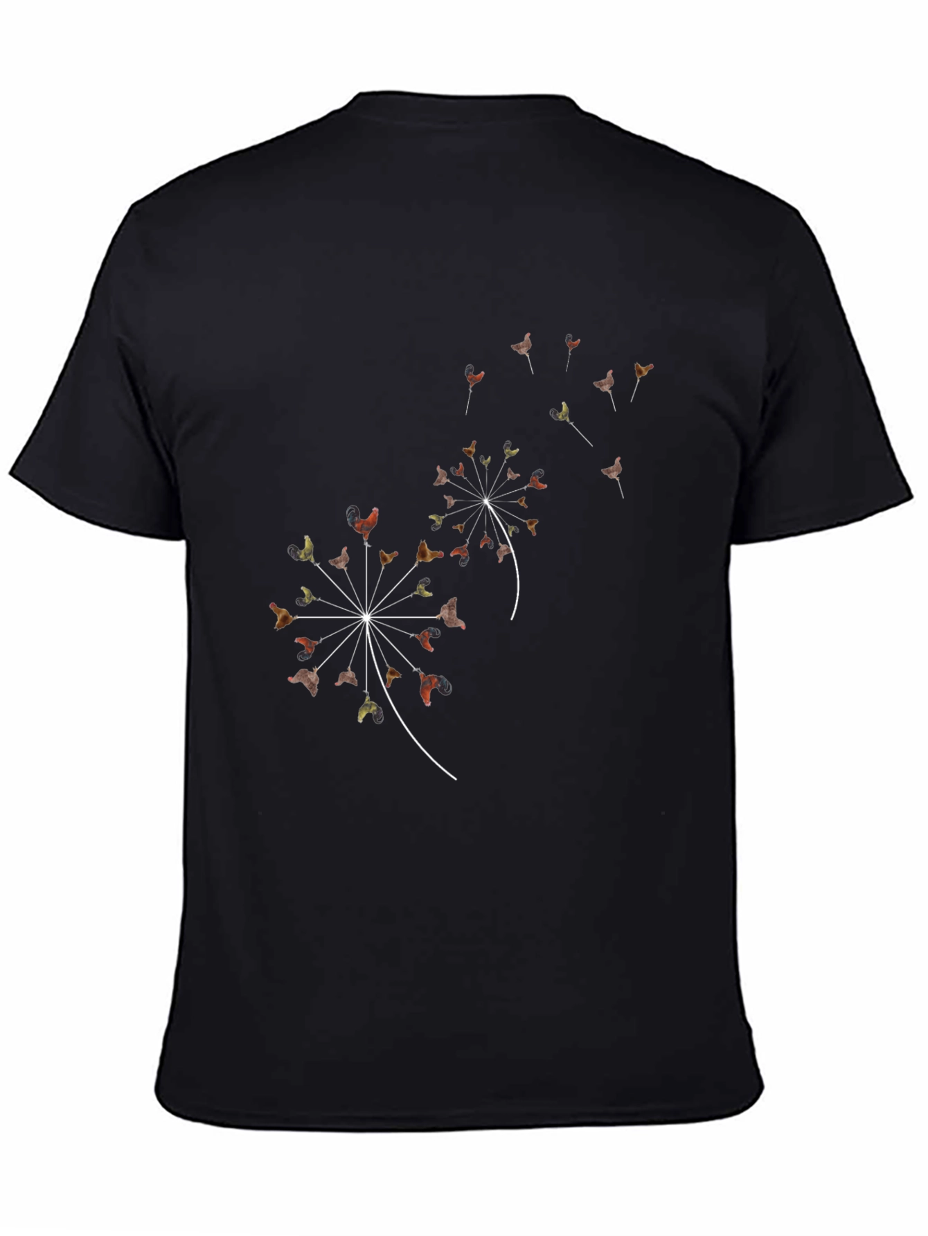 Dandelion Rooster Black T-Shirt