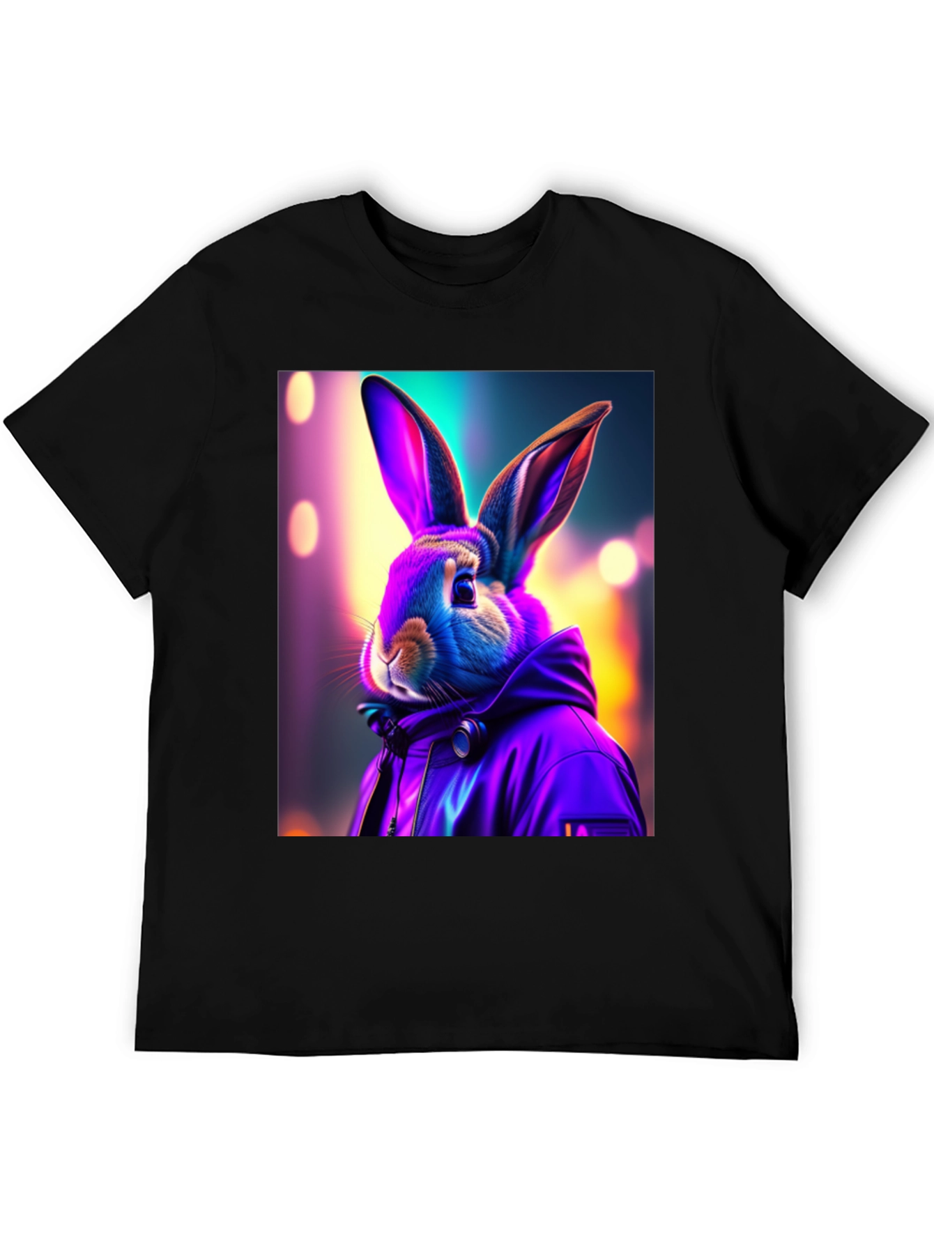 Rabbit Graphic Tee - Urban Neon Style