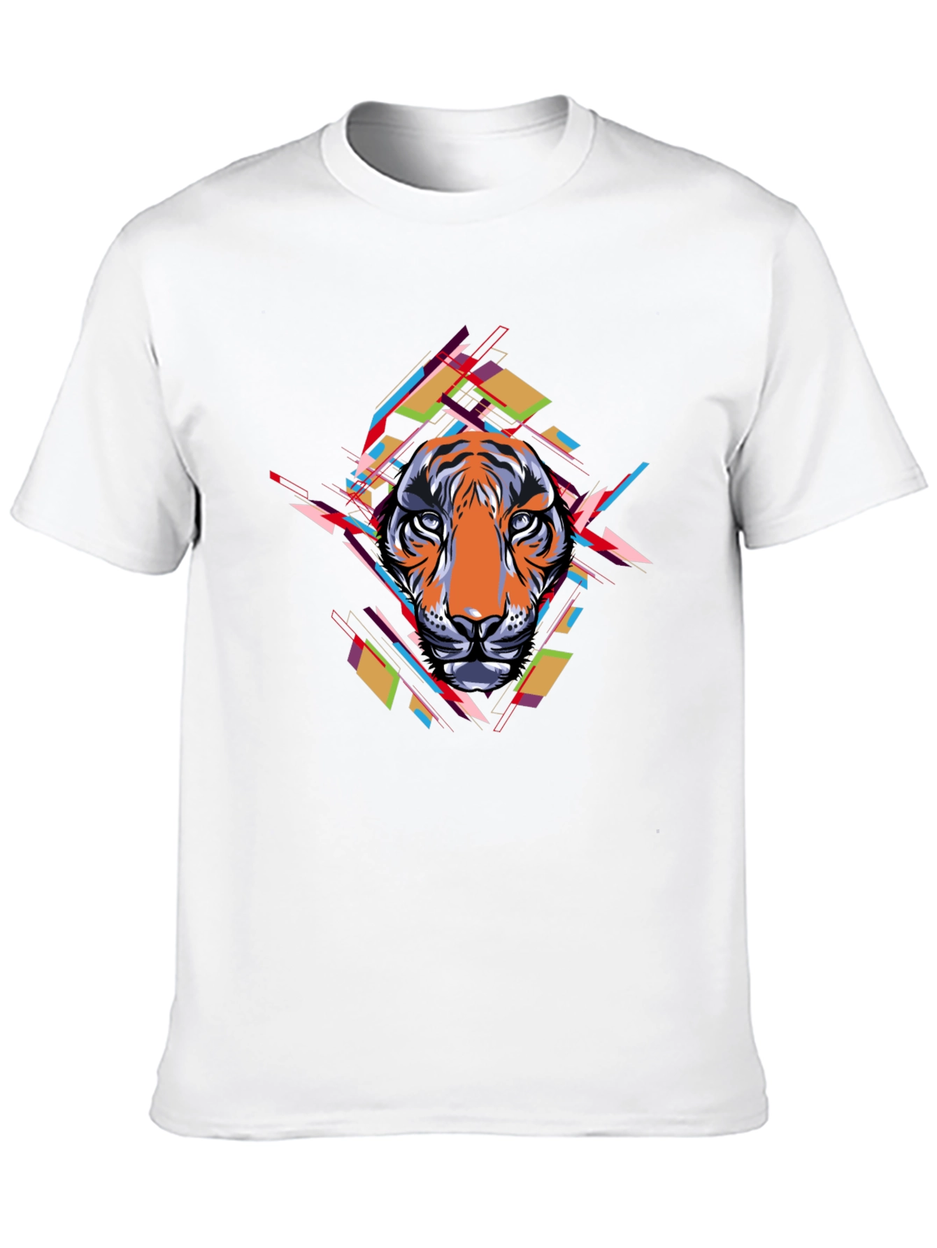 Abstract Tiger Graphic Black T-Shirt