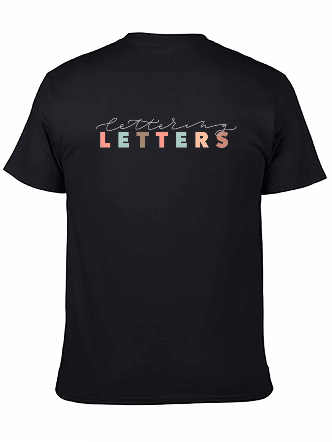 Lettering Letters Graphic Black T-Shirt