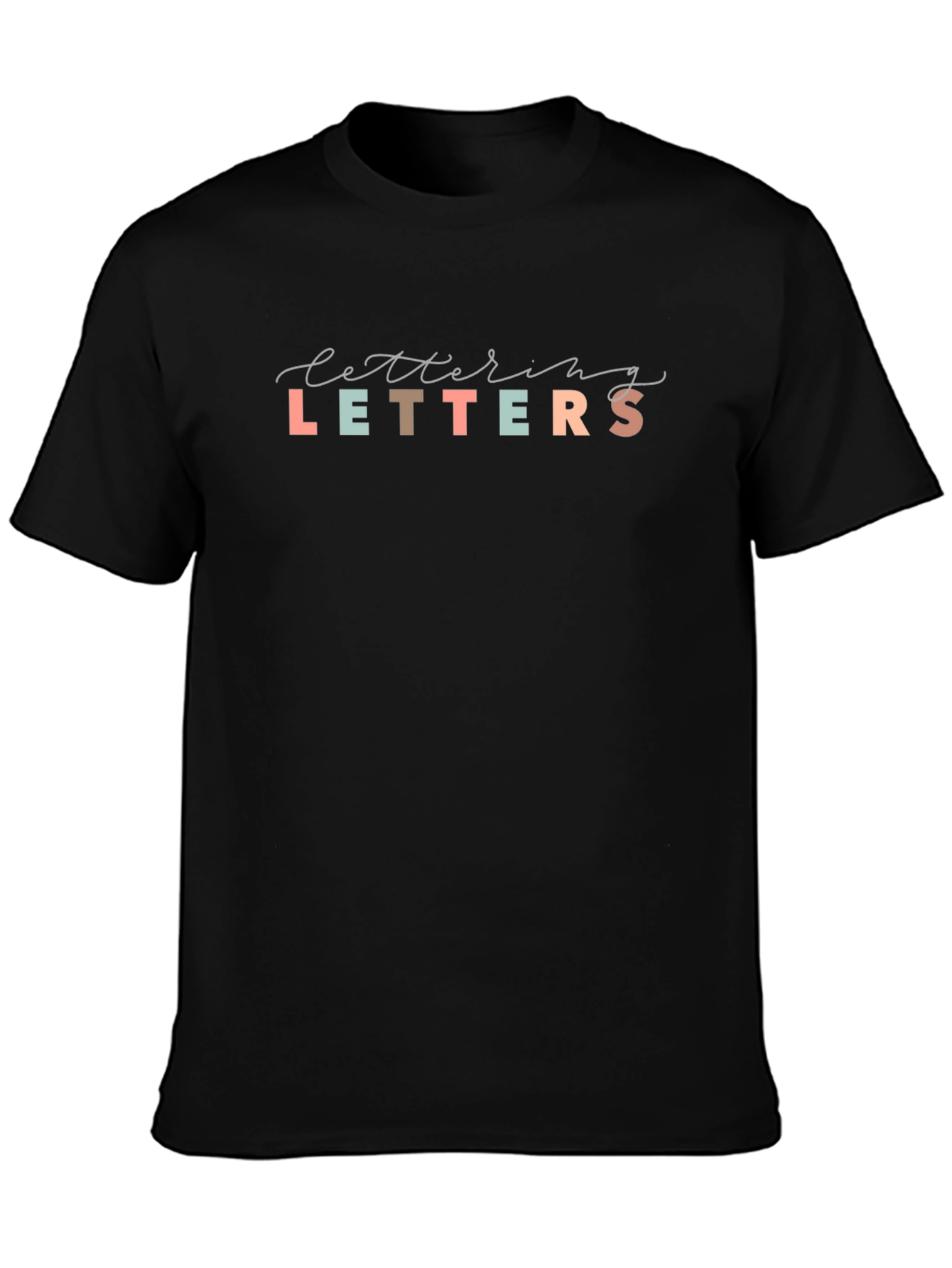 Lettering Letters Graphic Black T-Shirt