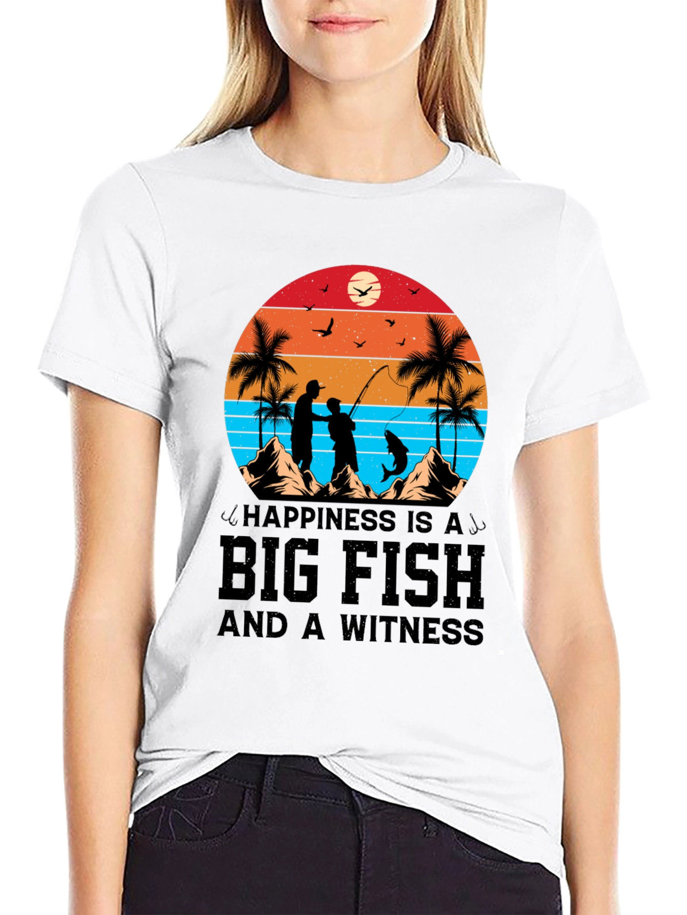 Fisherman Graphic T-Shirt - Happiness is a Big Fish