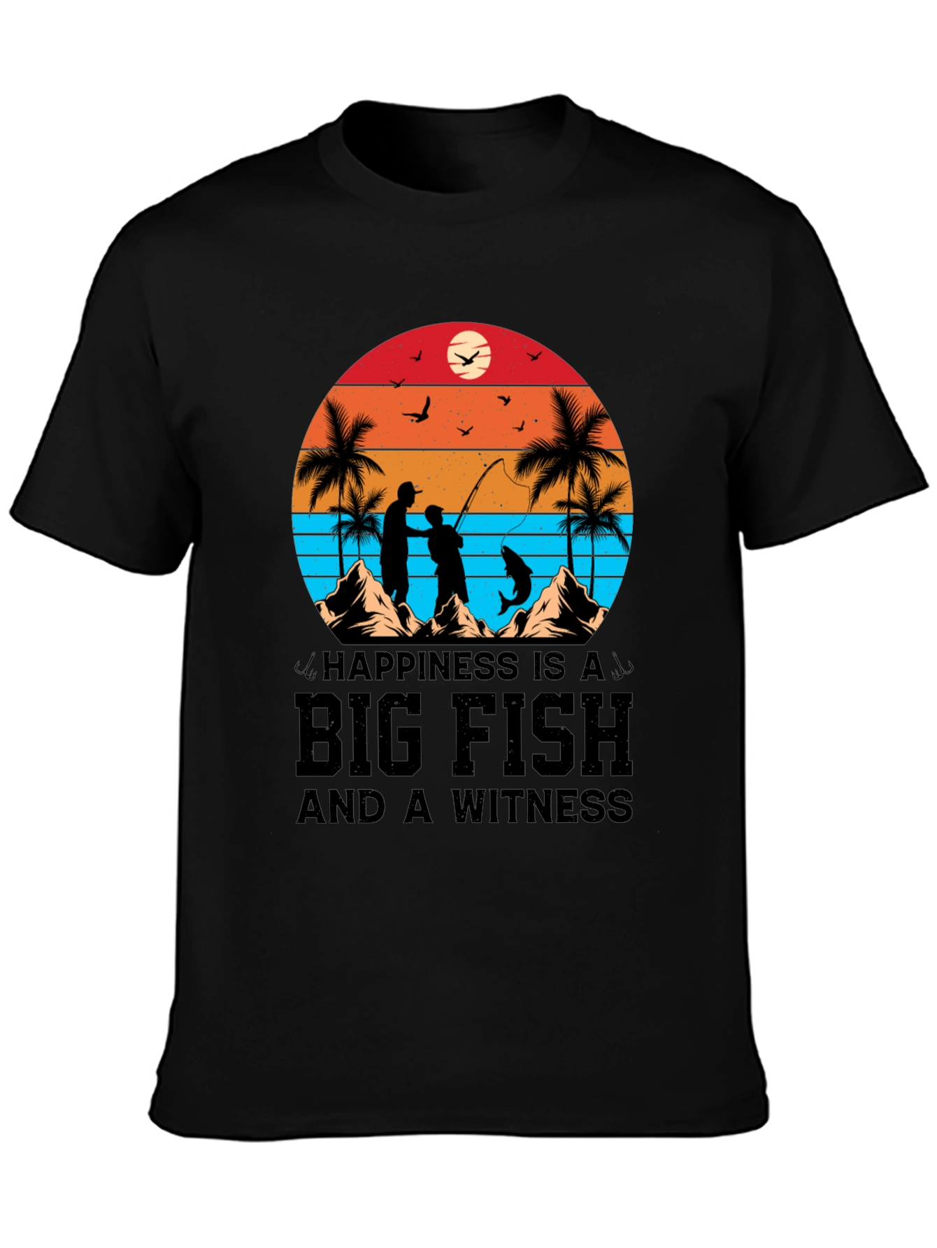 Fisherman Graphic T-Shirt - Happiness is a Big Fish