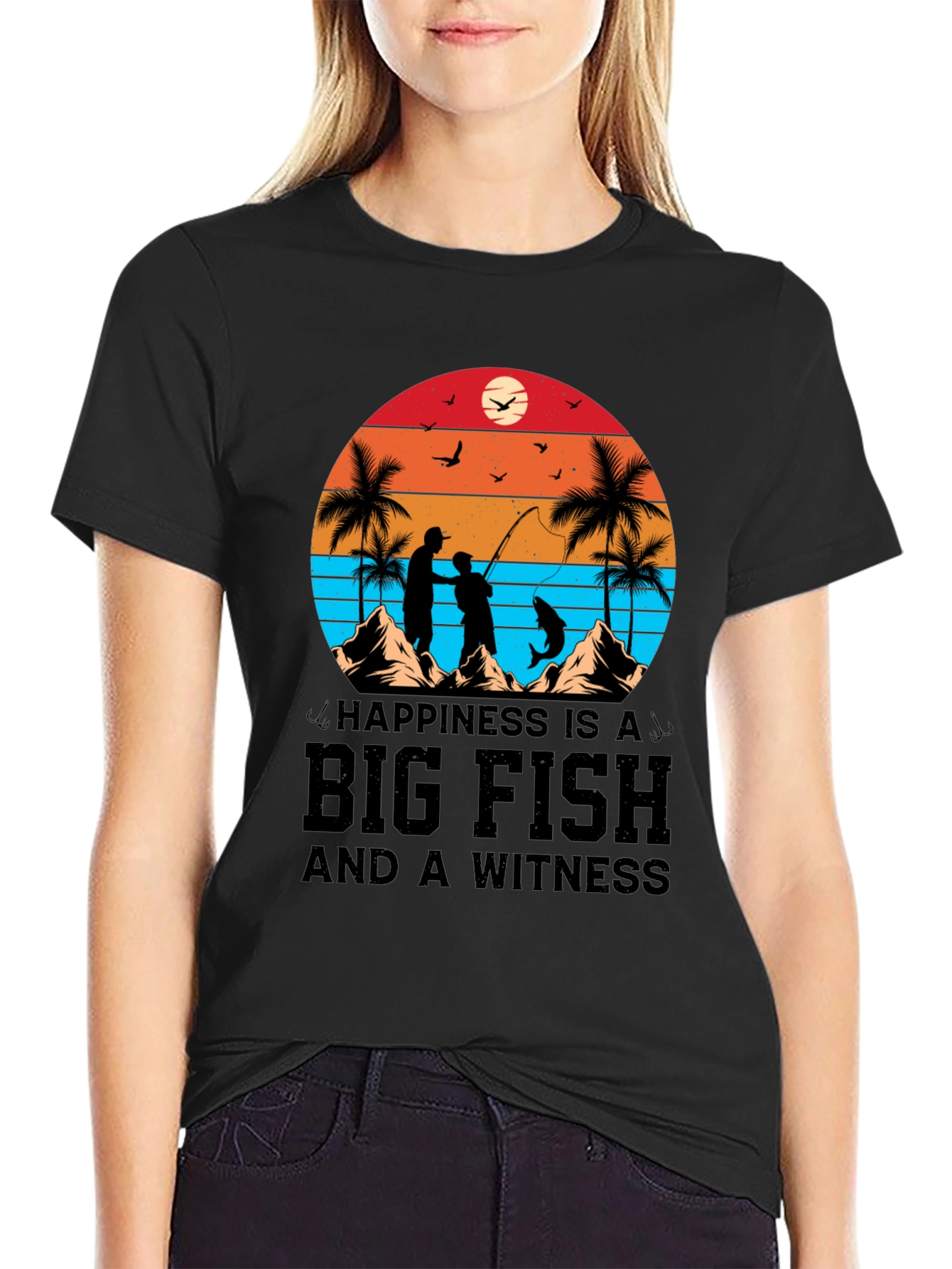 Fisherman Graphic T-Shirt - Happiness is a Big Fish