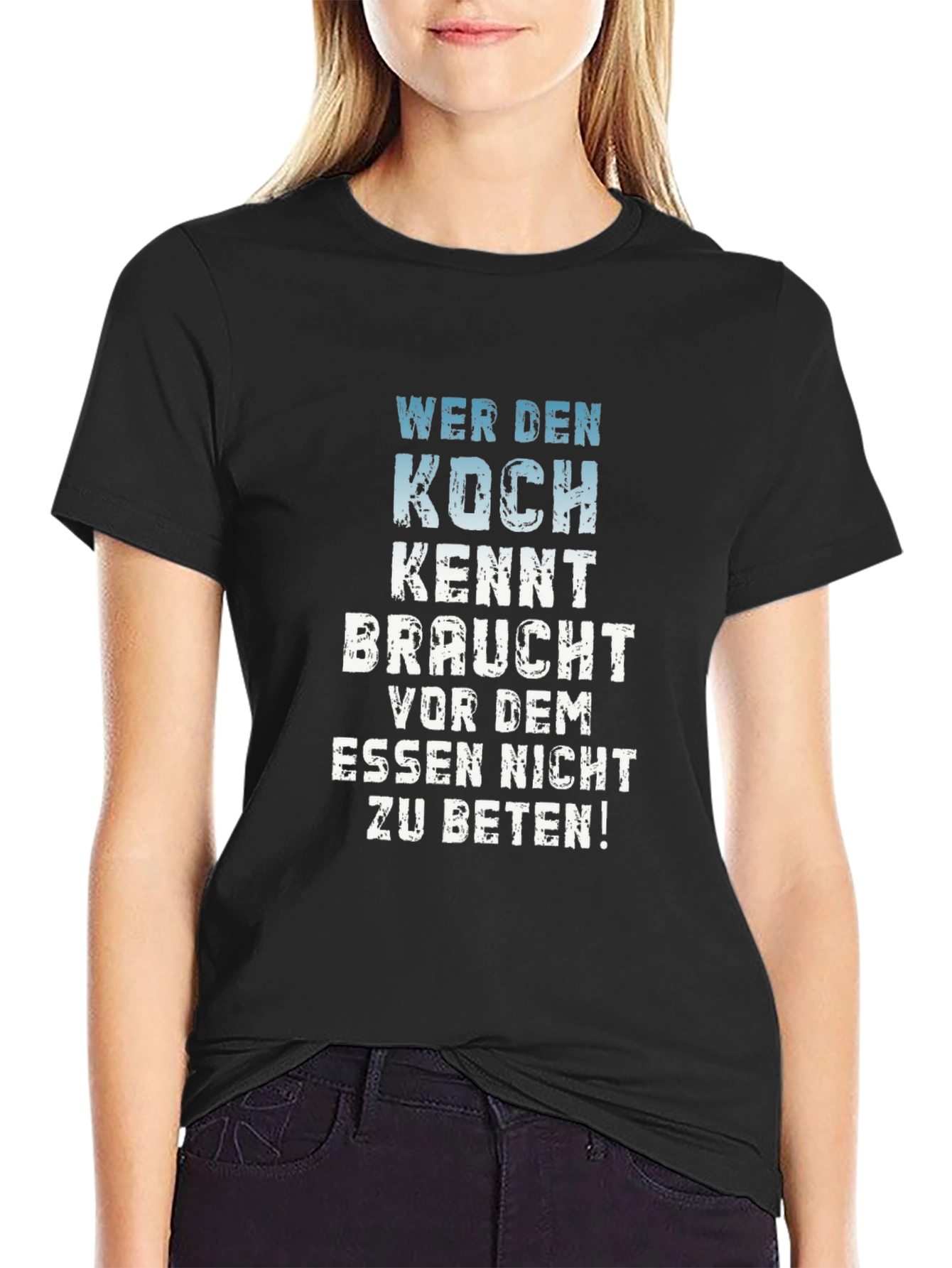Wer Den Koch Kennt T-Shirt - Black Graphic Tee