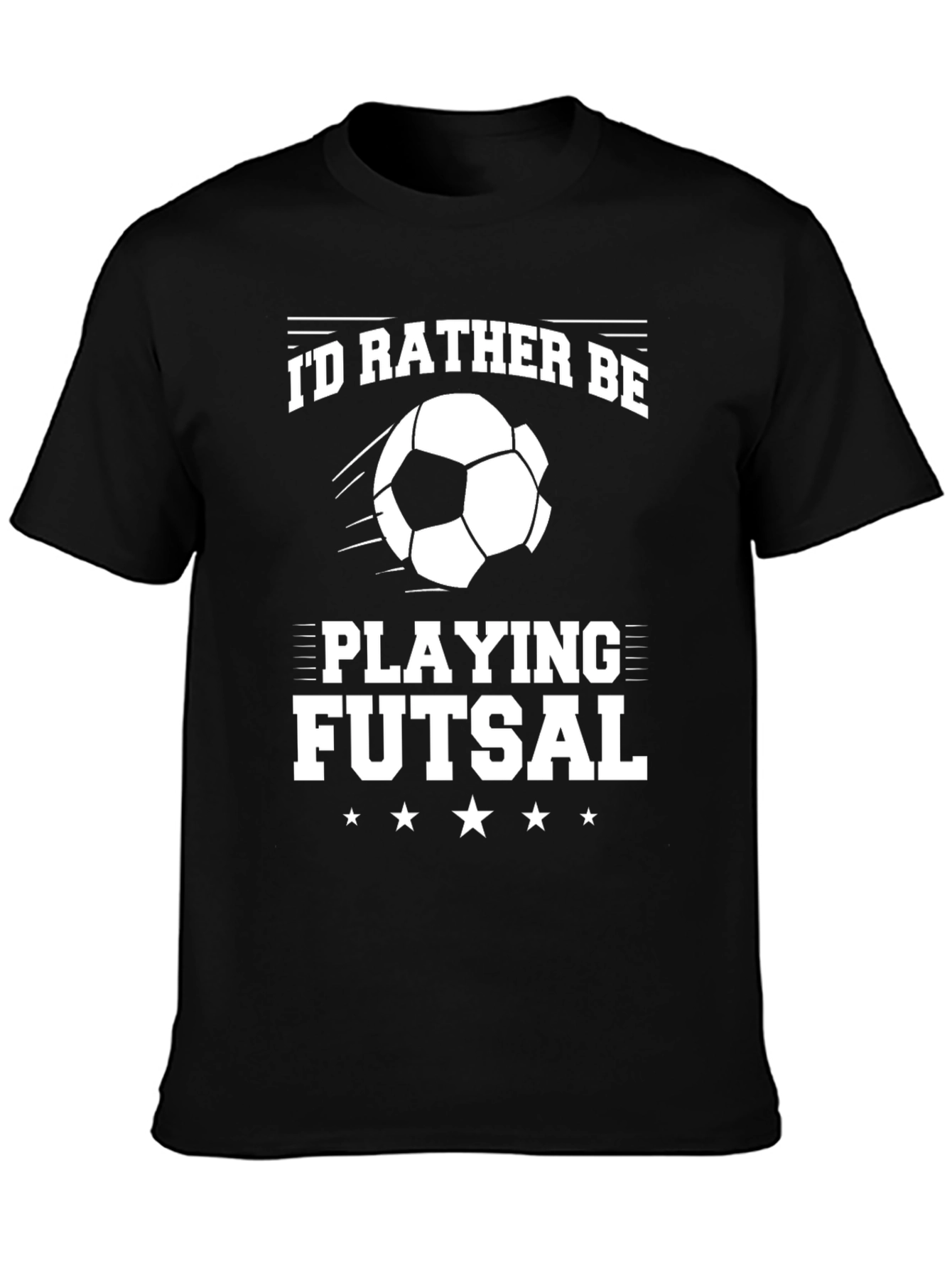 Futsal Lover Black T-Shirt: Id Rather Be Playing