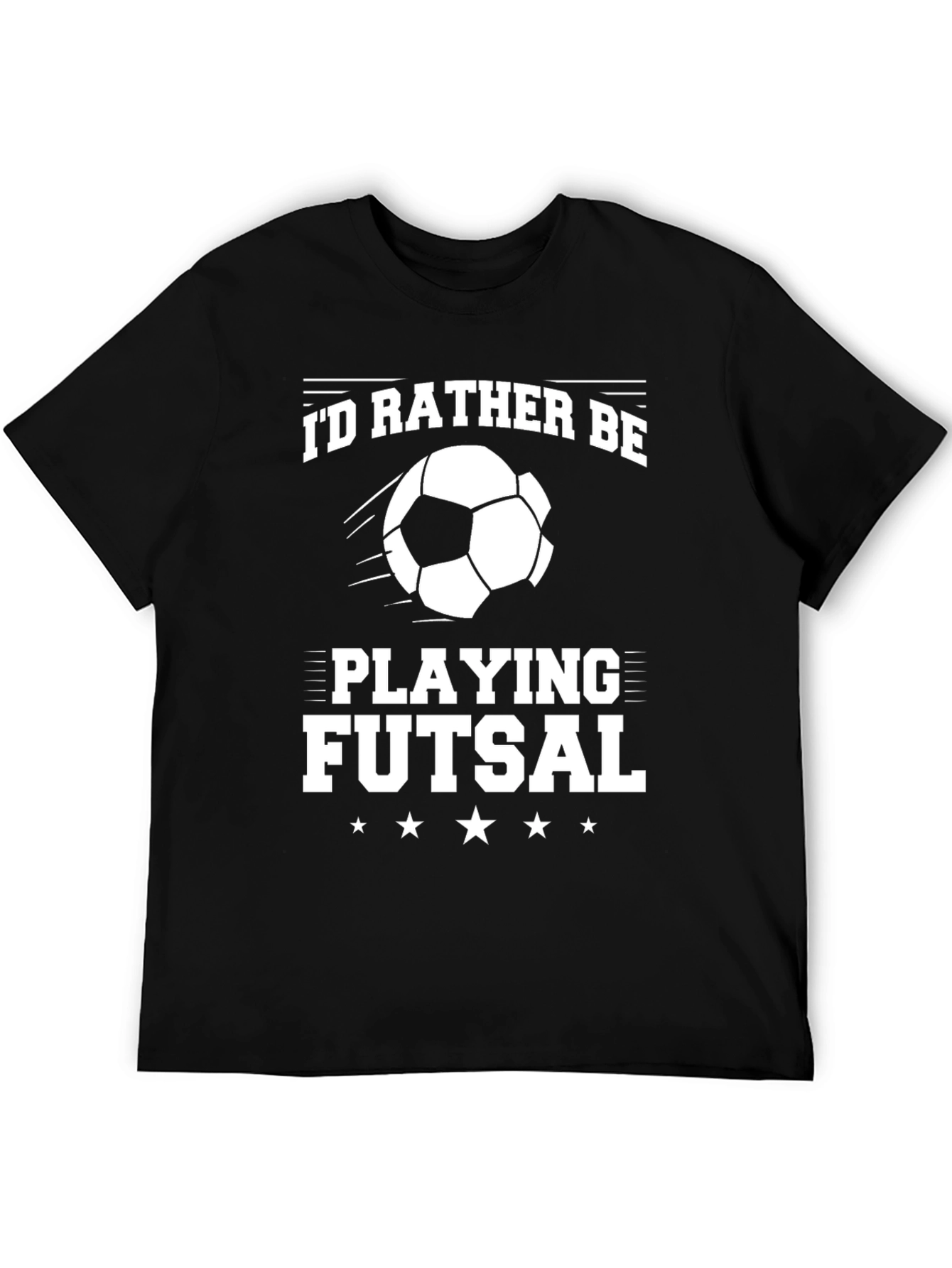 Futsal Lover Black T-Shirt: Id Rather Be Playing