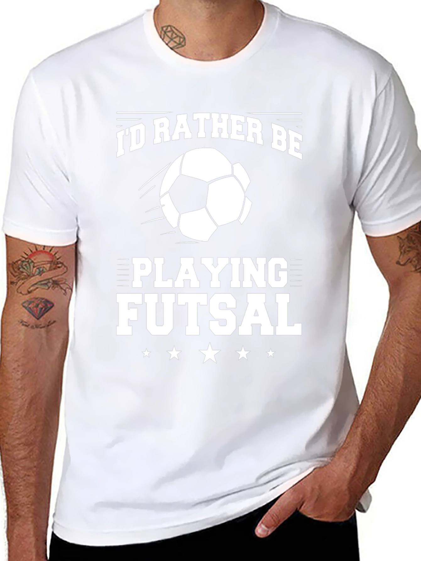 Futsal Lover Black T-Shirt: Id Rather Be Playing
