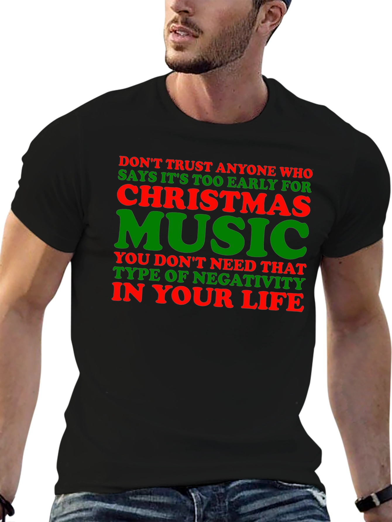 Christmas Music Humor Tee: Trust No Grinch!
