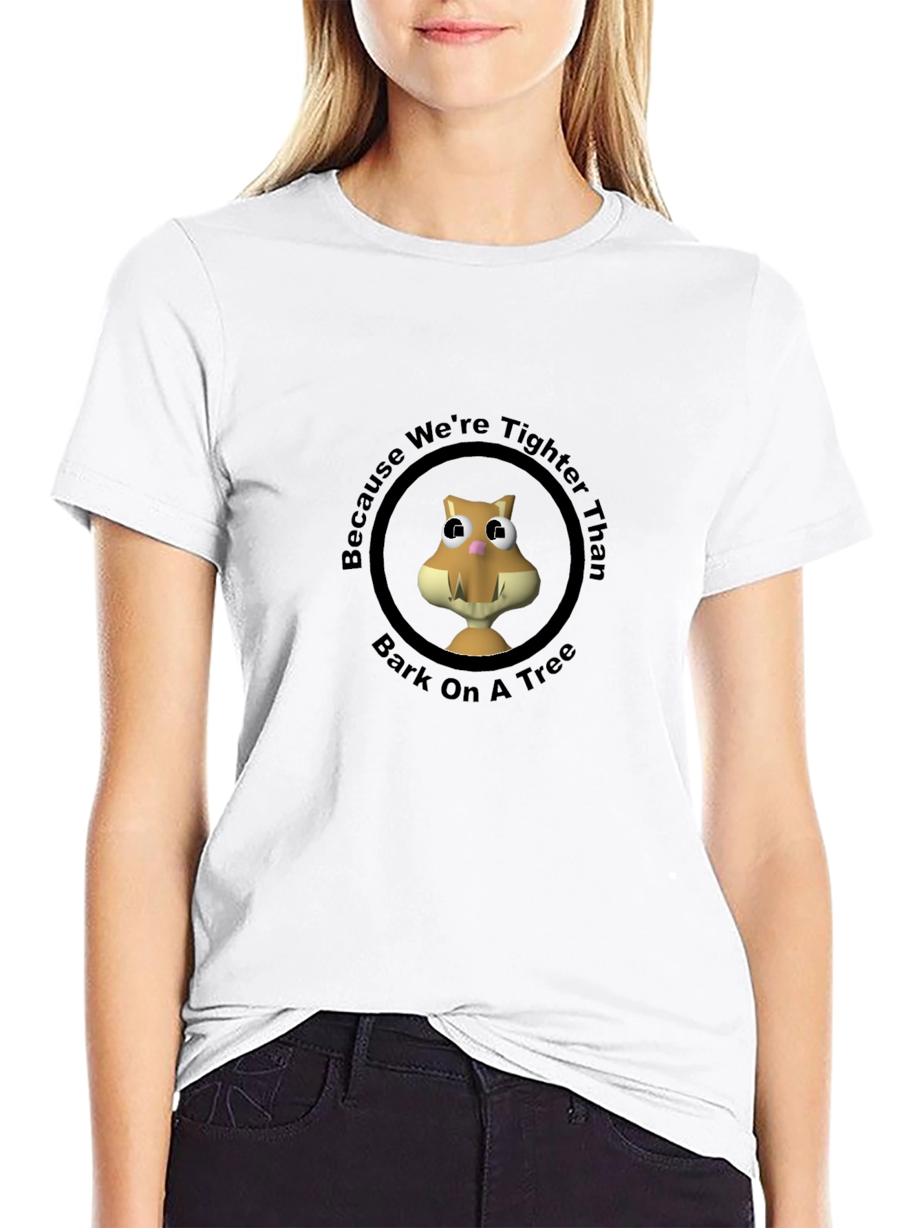 Tighter Than Bark Tee - Novelty Squirrel Graphic