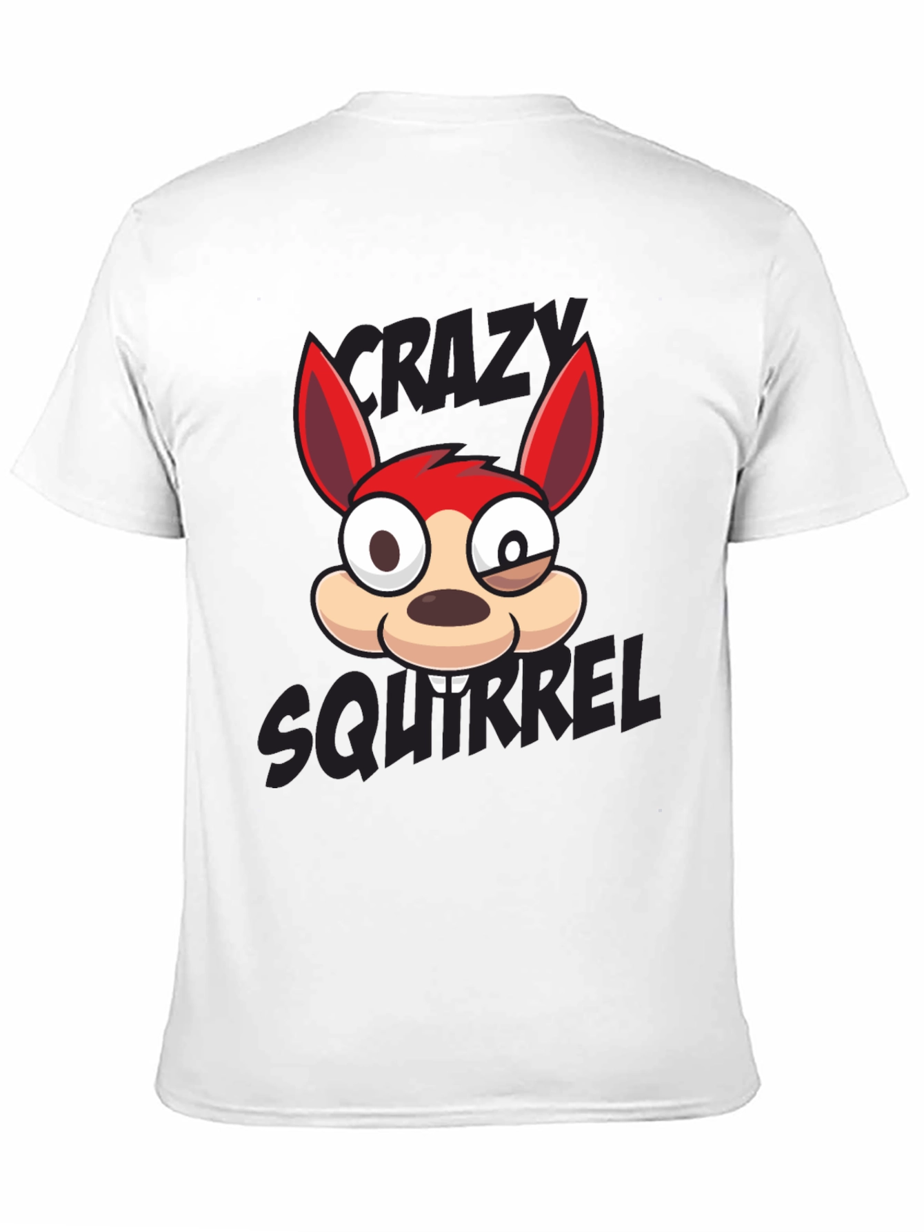 Crazy Squirrel Graphic Tee - Black Cotton T-Shirt