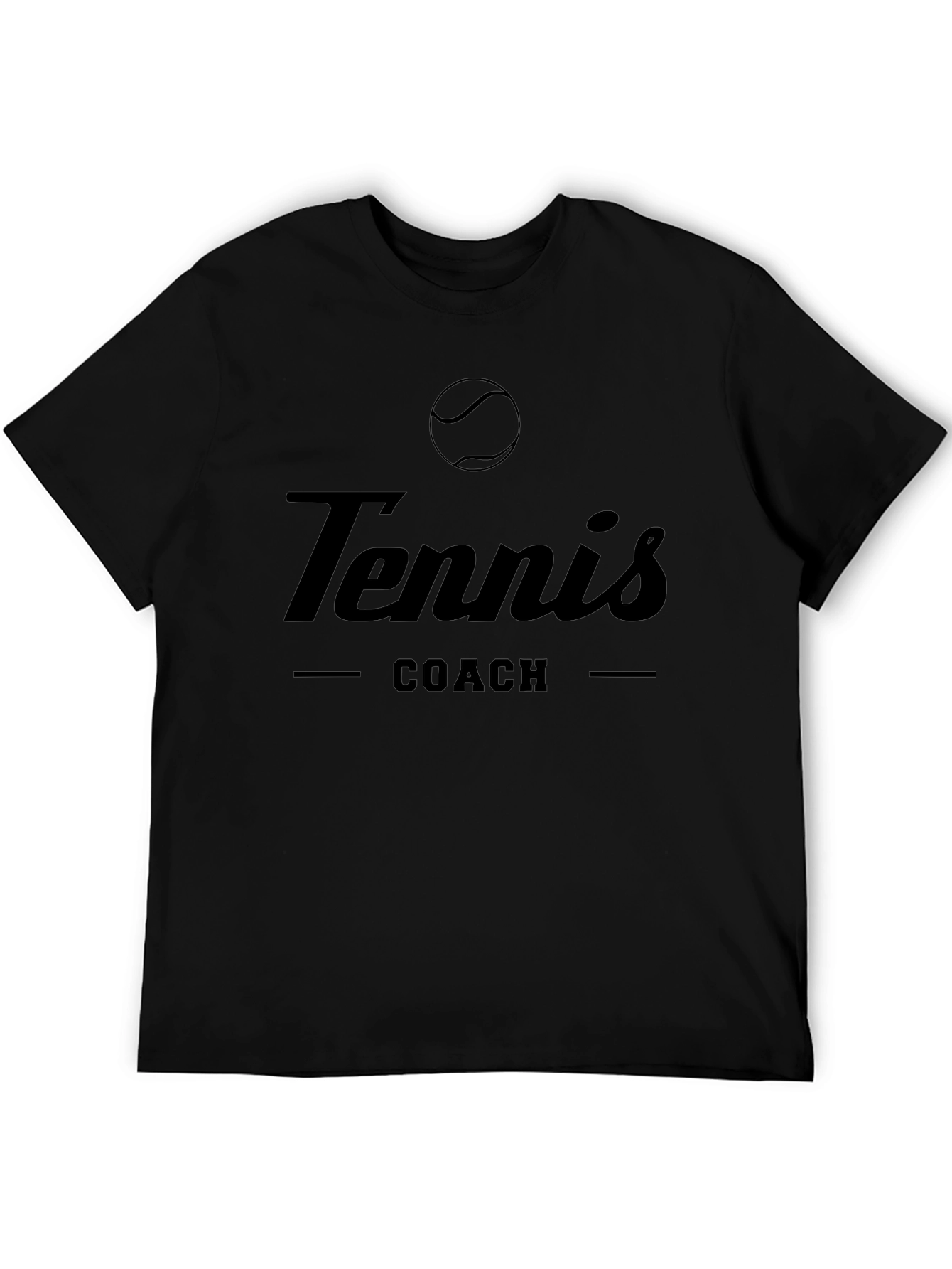 Tennis Coach Graphic Tee - Black Cotton T-Shirt