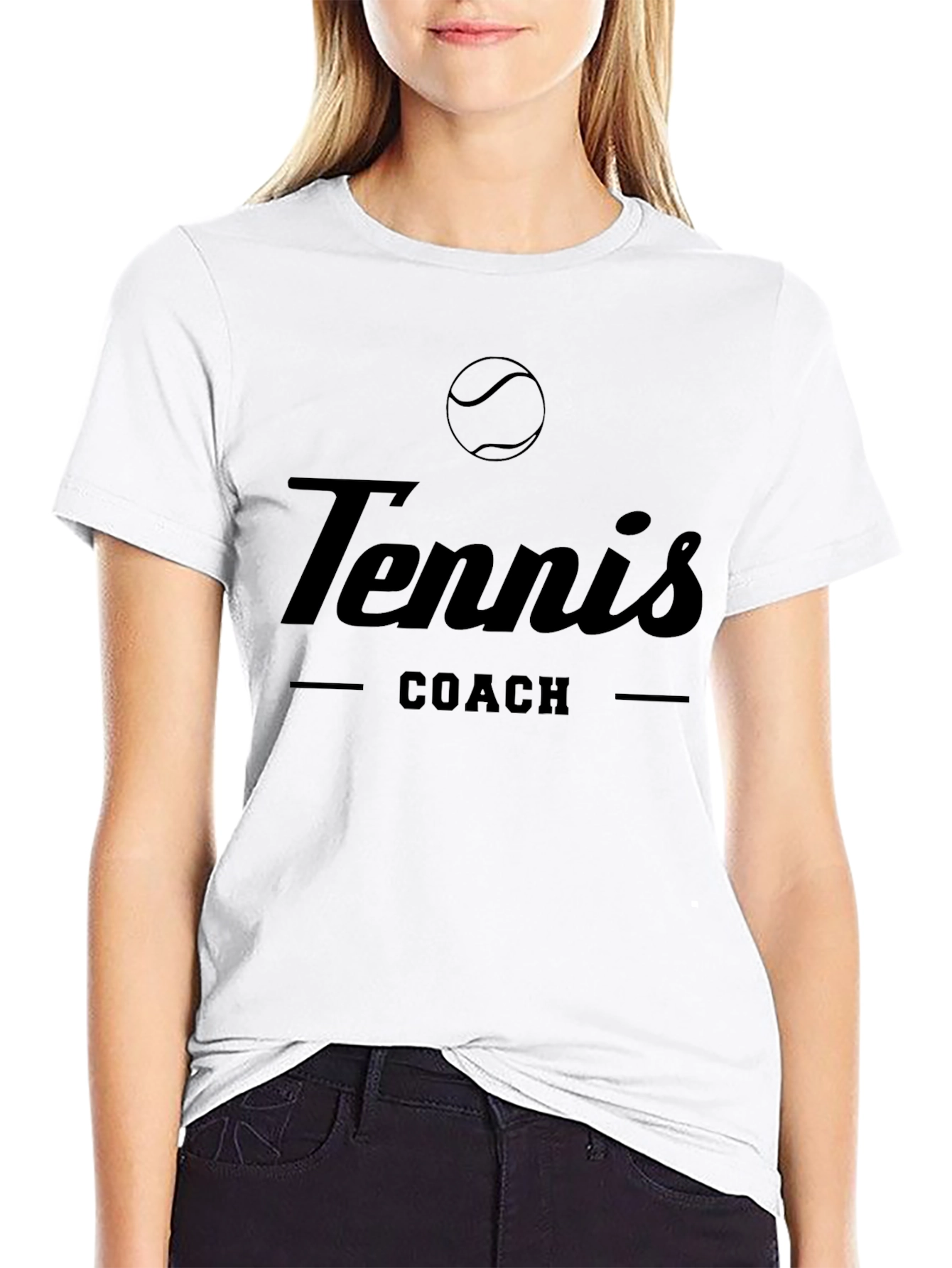 Tennis Coach Graphic Tee - Black Cotton T-Shirt