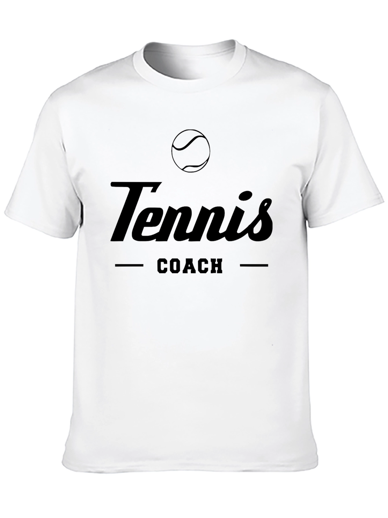 Tennis Coach Graphic Tee - Black Cotton T-Shirt
