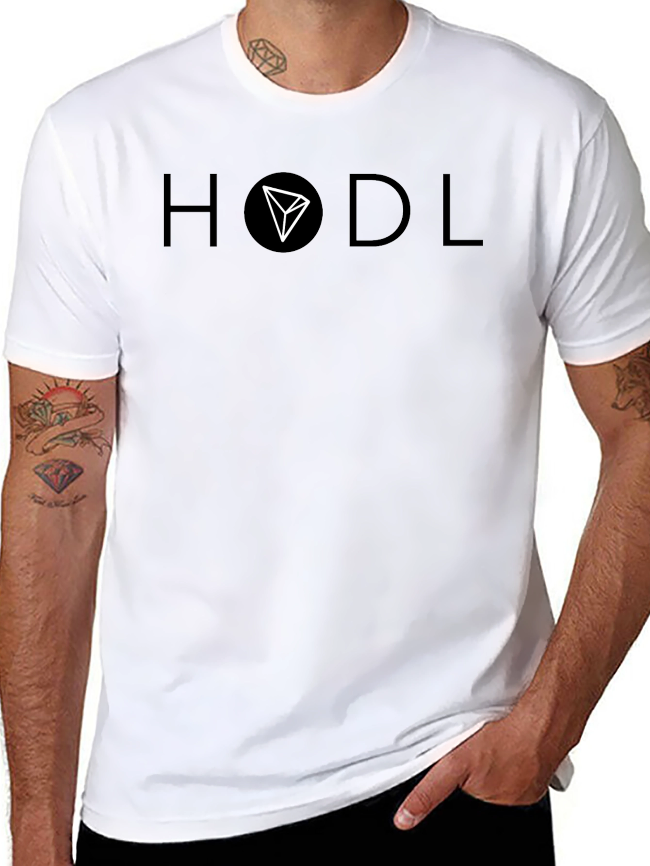 HODL Crypto T-Shirt - Black Cotton Short Sleeve