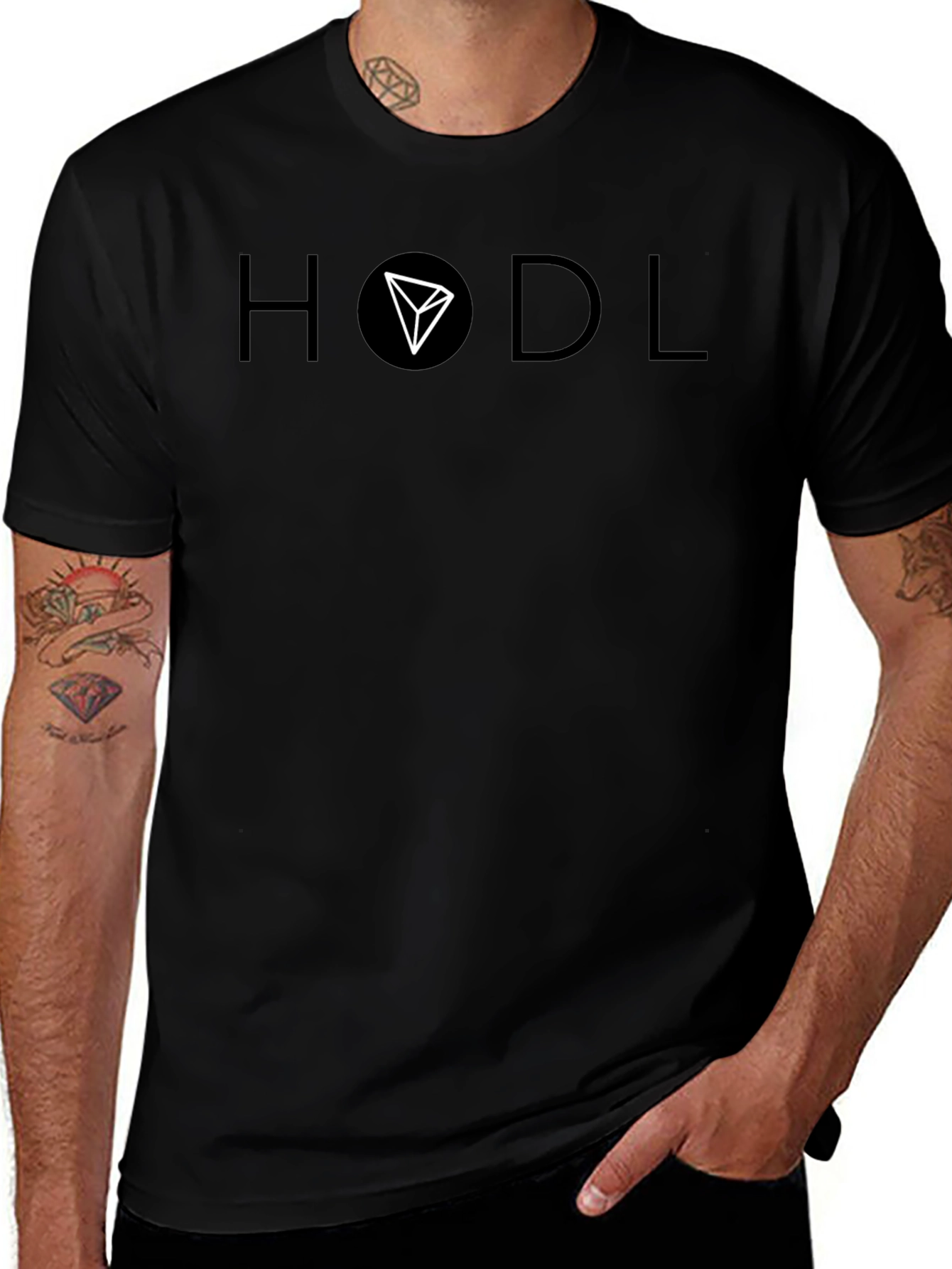 HODL Crypto T-Shirt - Black Cotton Short Sleeve