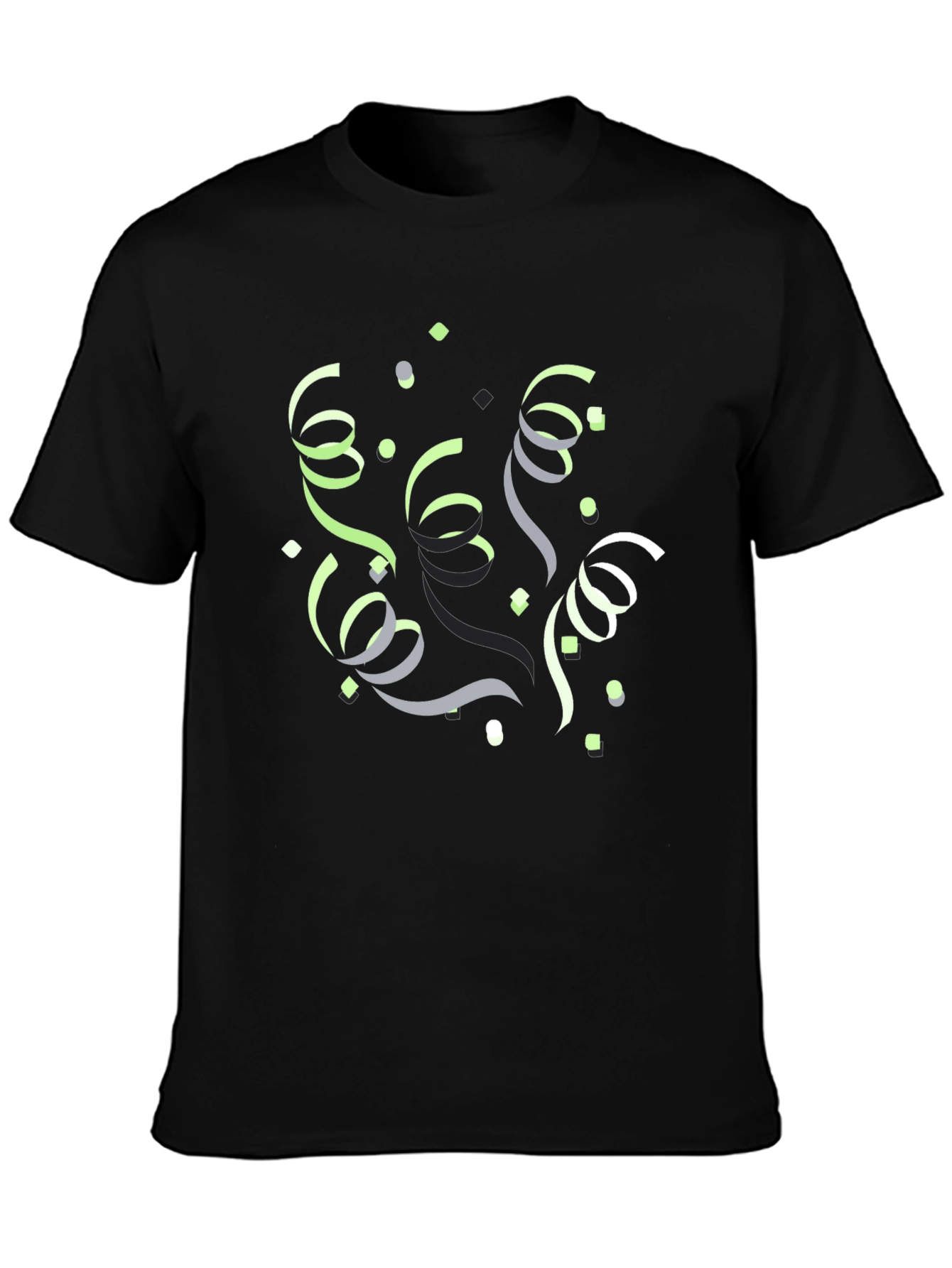 Festive Confetti Graphic T-Shirt - Black