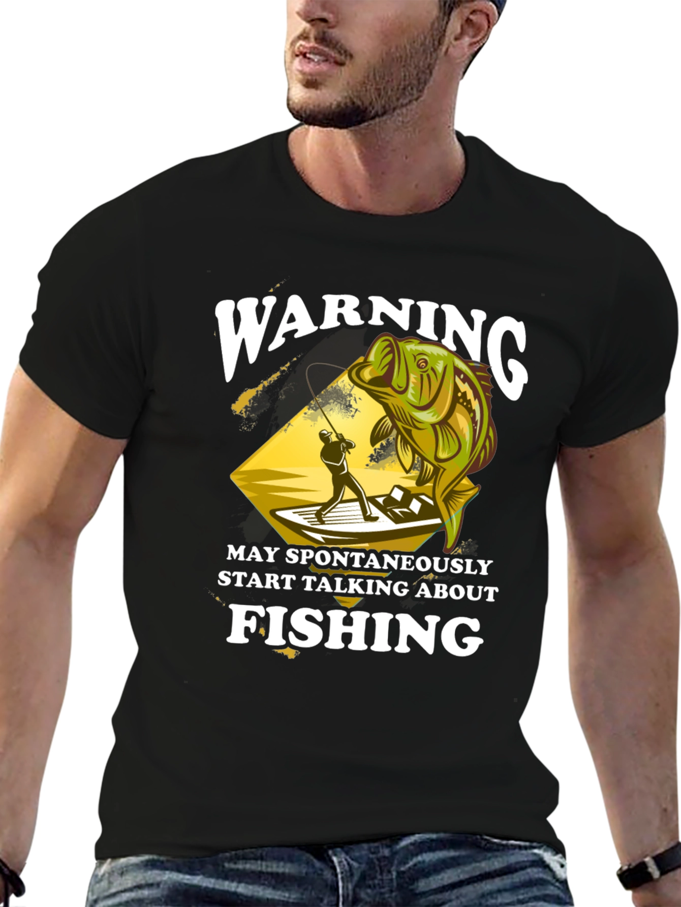 Warning May Spontaneously Talk About Fishing T-Shirt