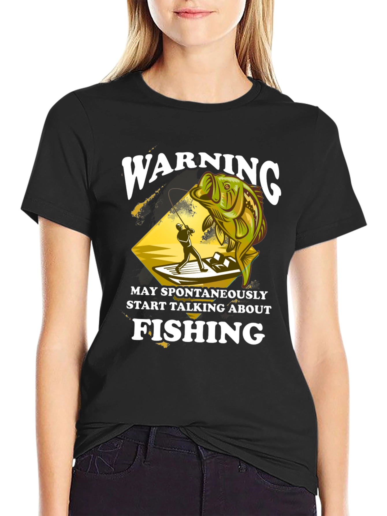 Warning May Spontaneously Talk About Fishing T-Shirt
