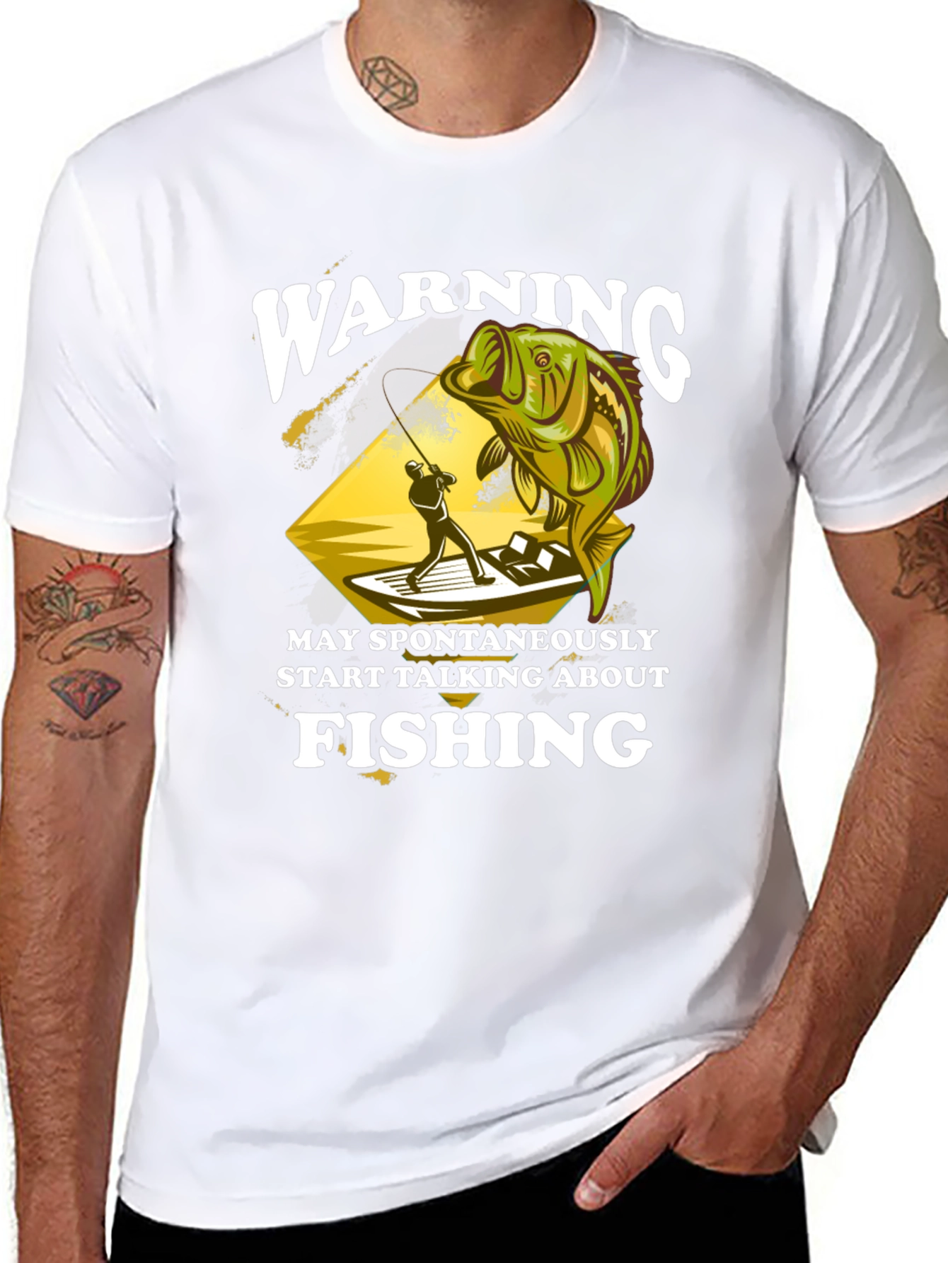 Warning May Spontaneously Talk About Fishing T-Shirt