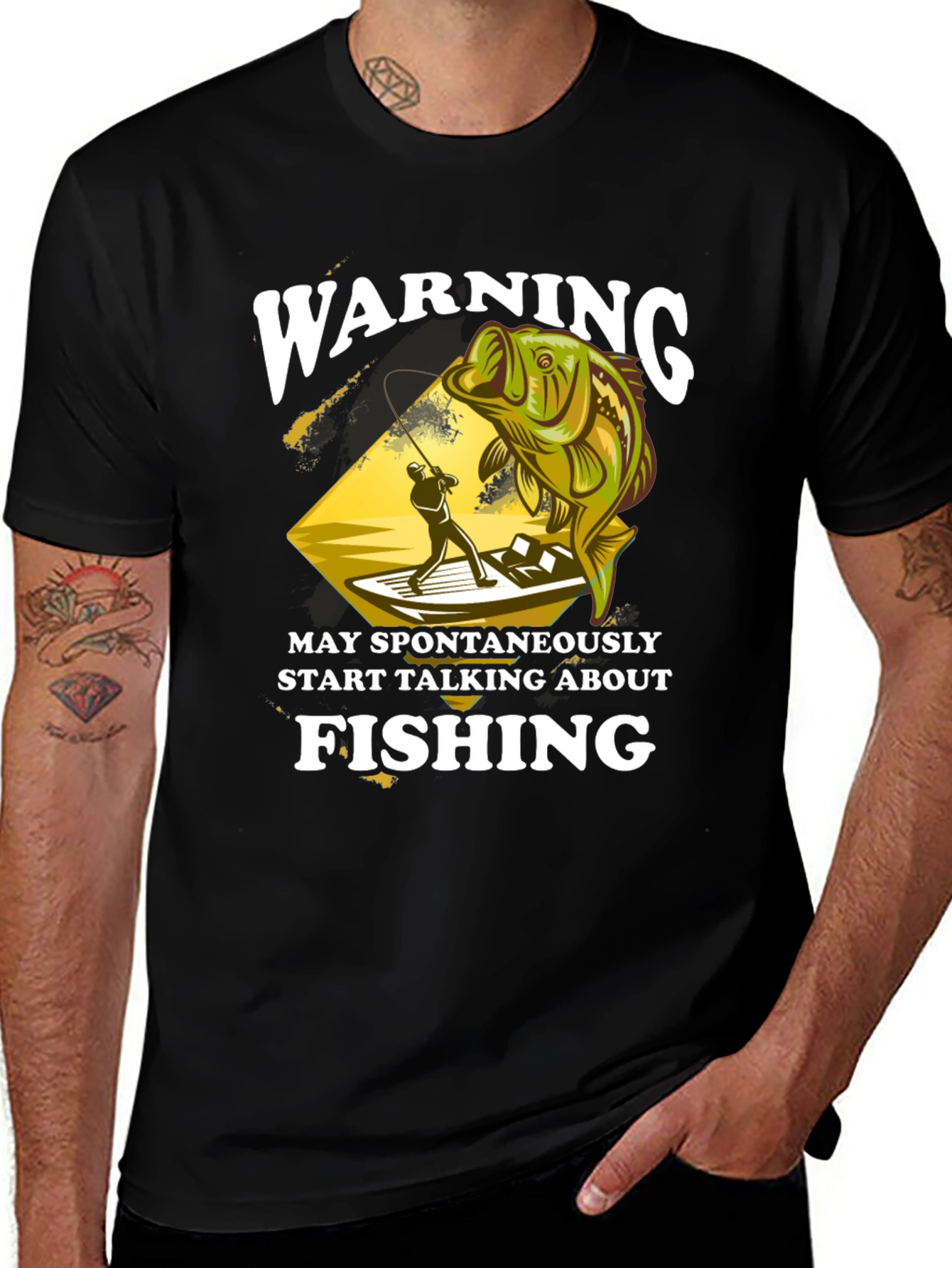 Warning May Spontaneously Talk About Fishing T-Shirt