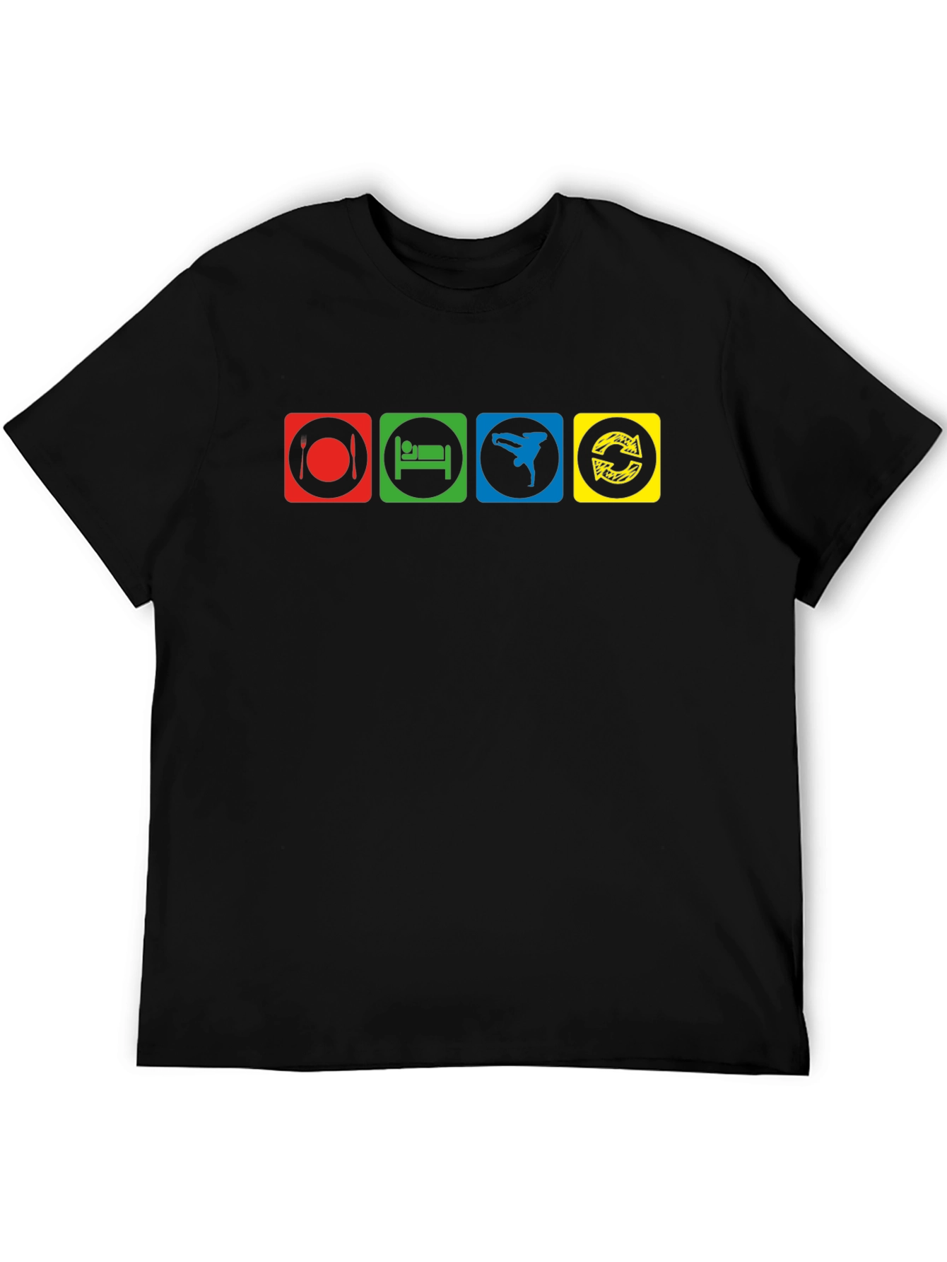 Eat Sleep Breakdance Repeat Black T-Shirt